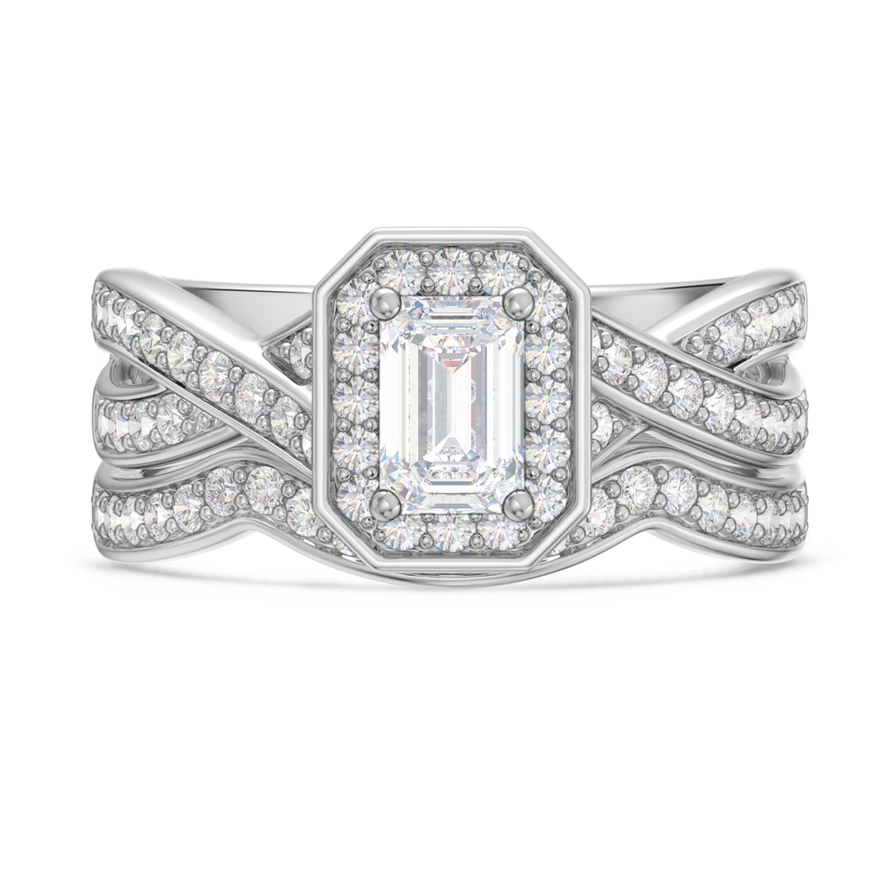 Georgie 1 2/3 ct tw. Lab Grown Diamond Emerald Solitaire Bridal Set - view 1