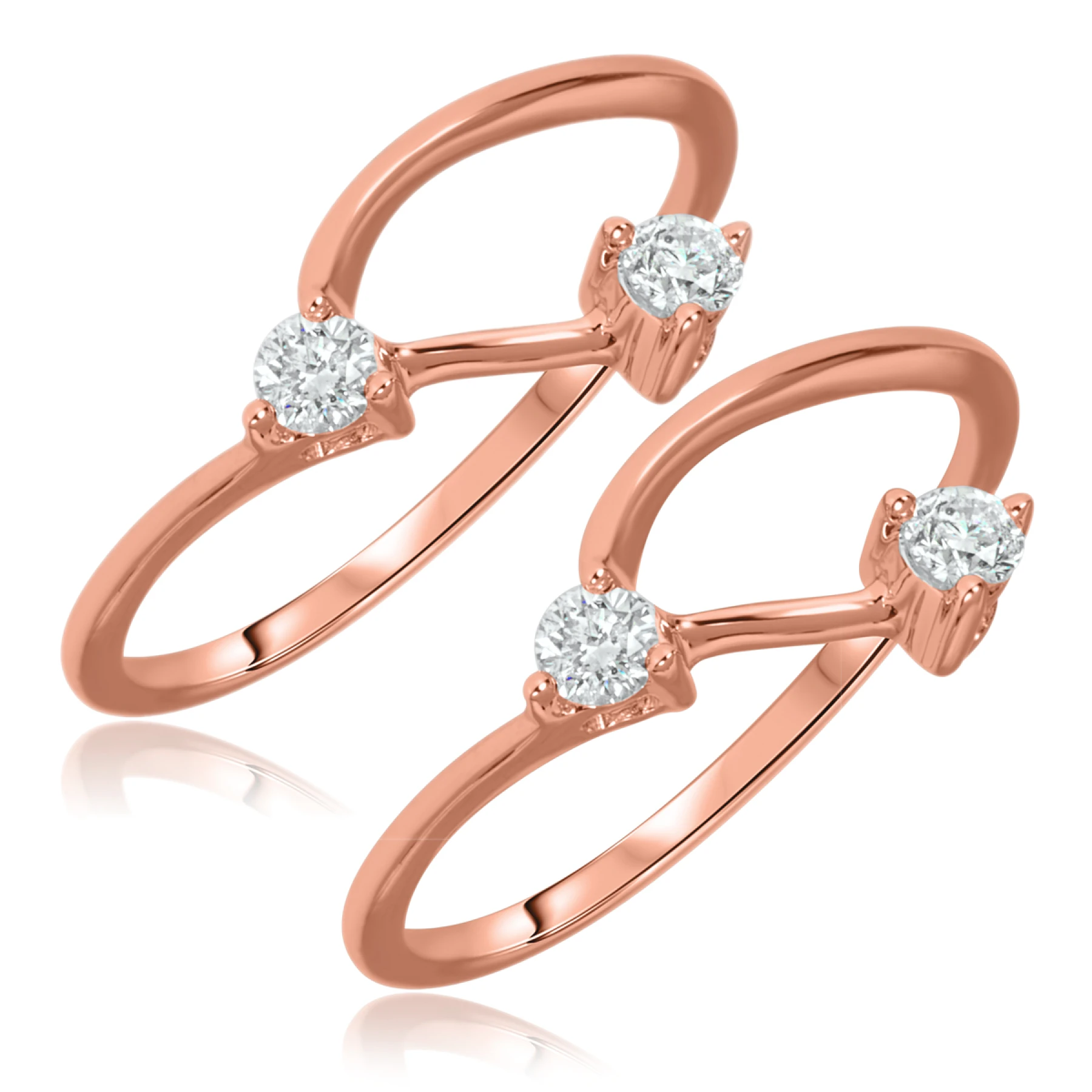 Lanie 3/8 ct tw. Lab Grown Diamond Same Sex Ladies Band Set - view 1
