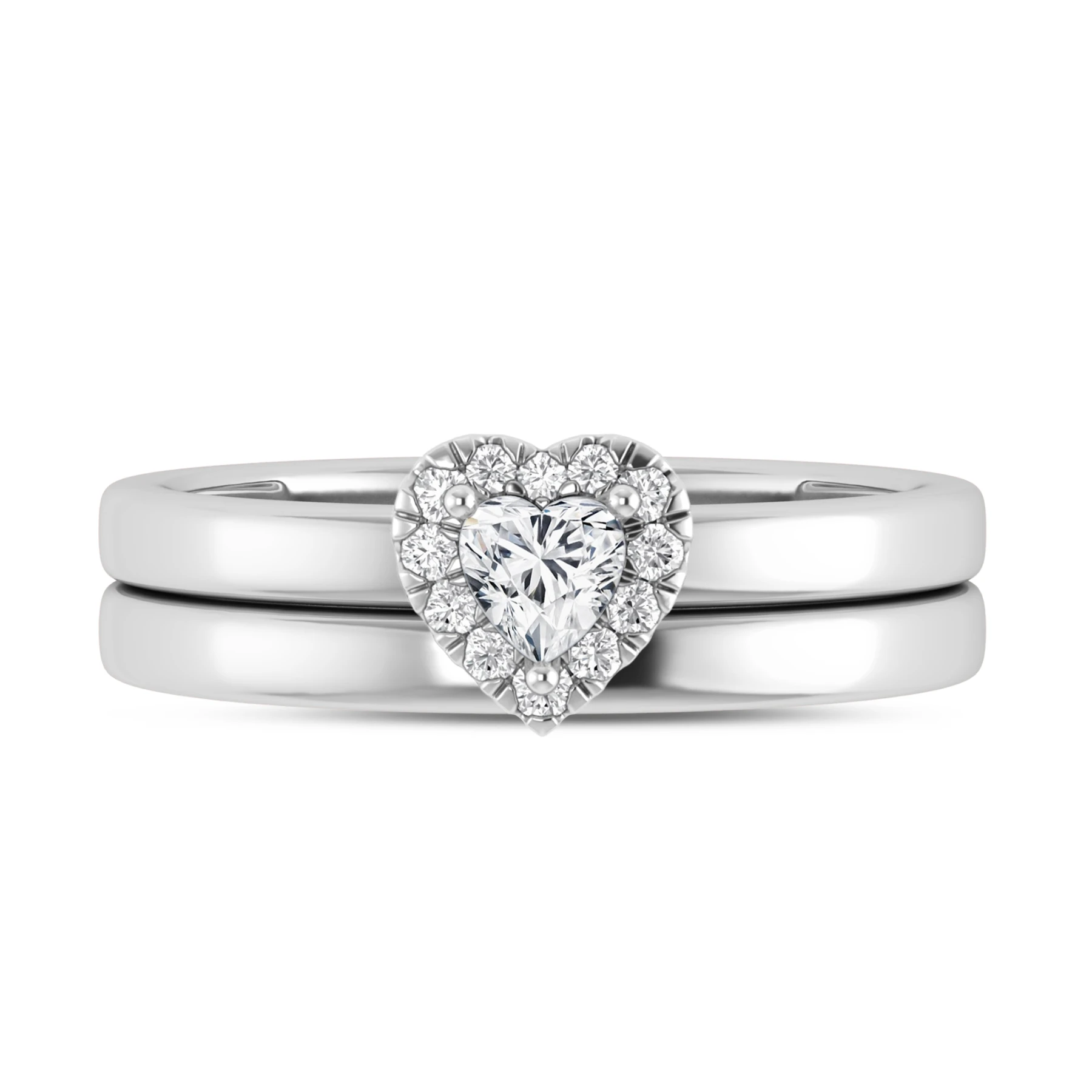 Ellison 1/3 ct tw. Lab Grown Diamond Heart Solitaire Bridal Set - view 1