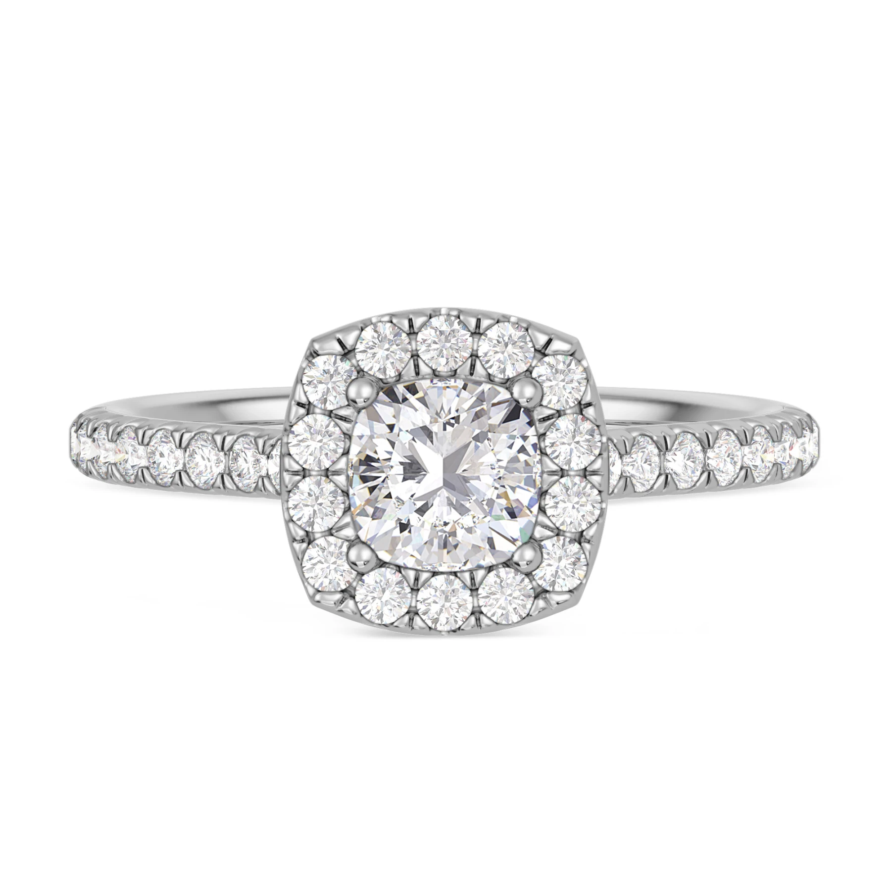 Adeola 1 3/8 ct tw. Lab Grown Diamond Cushion Solitaire Engagement Ring Vermeil