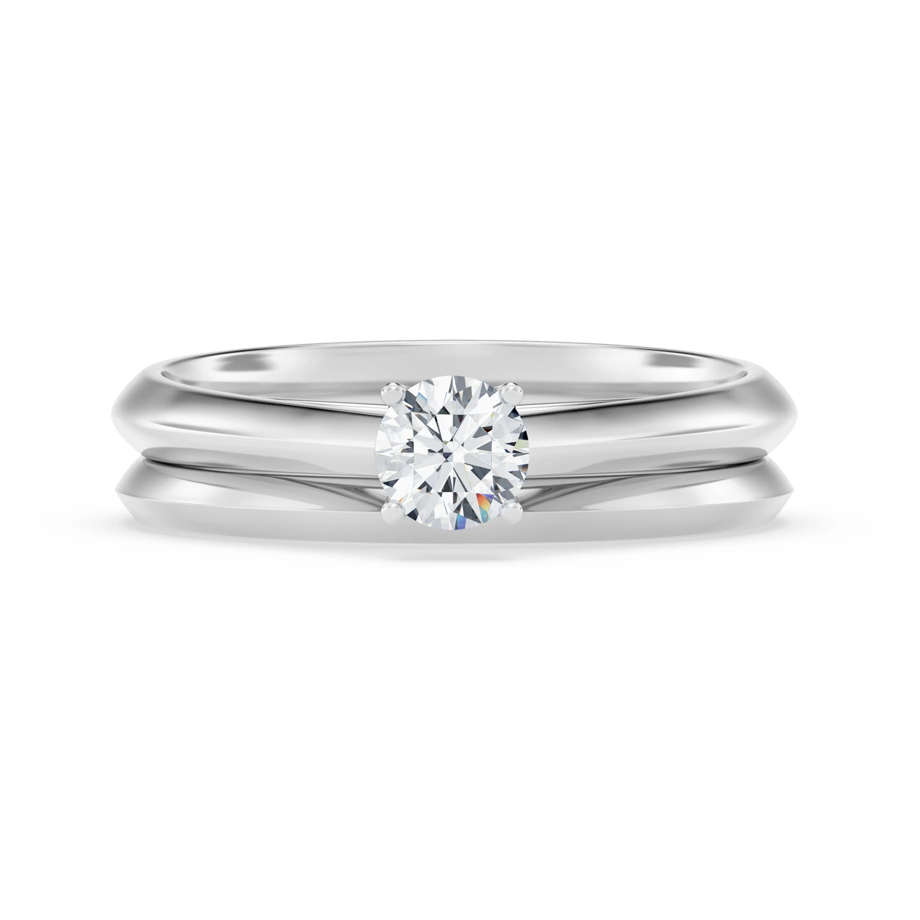 Jena 1/4 ct tw. Lab Grown Diamond Round Solitaire Bridal Set Vermeil