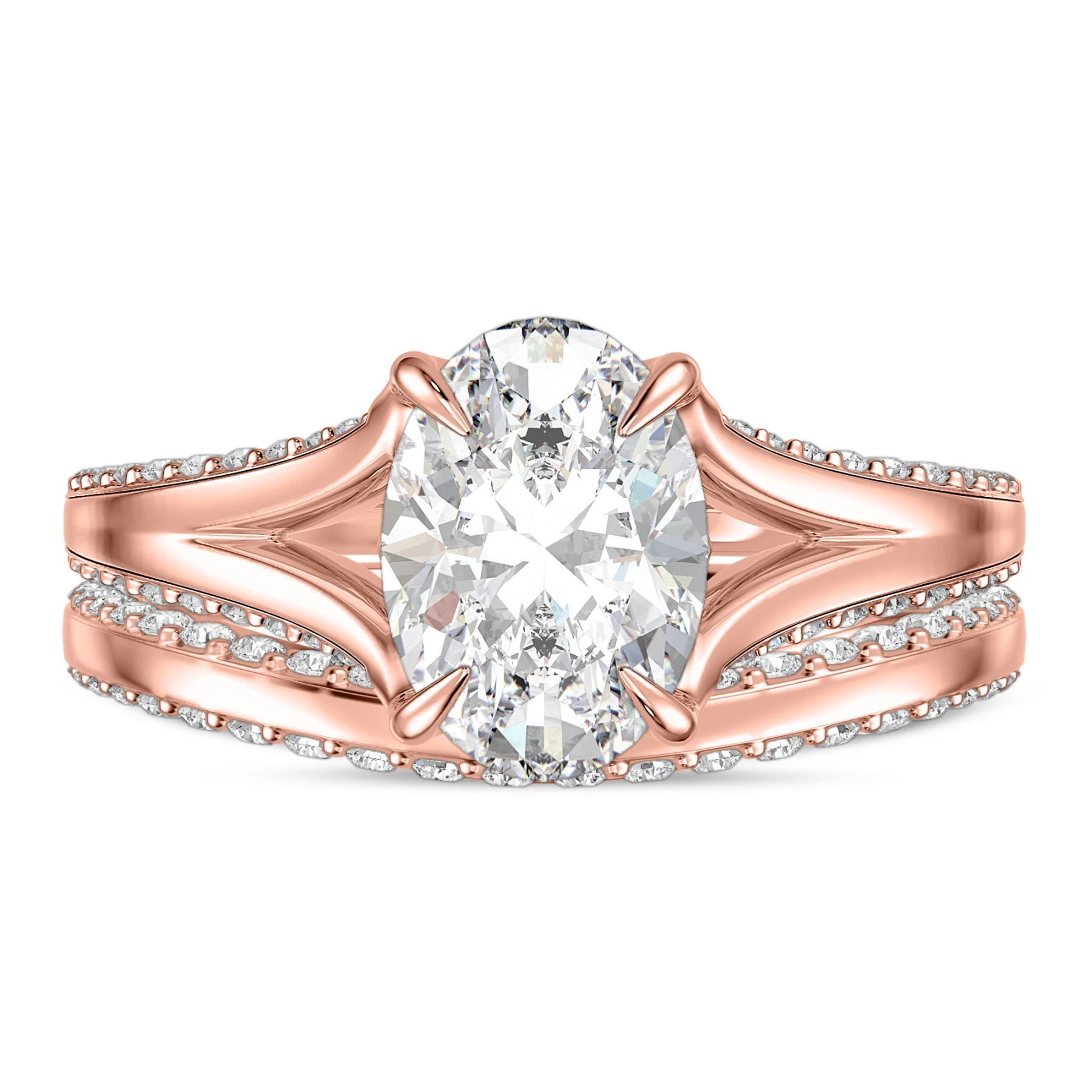 Avelina 2 3/4 ct tw. Lab Grown Diamond Oval Solitaire Bridal Set