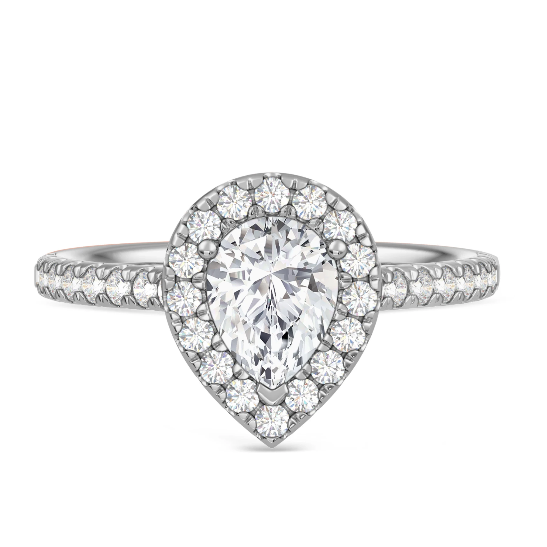 Adeola 1 1/10 ct tw. Lab Grown Diamond Pear Solitaire Engagement Ring Vermeil