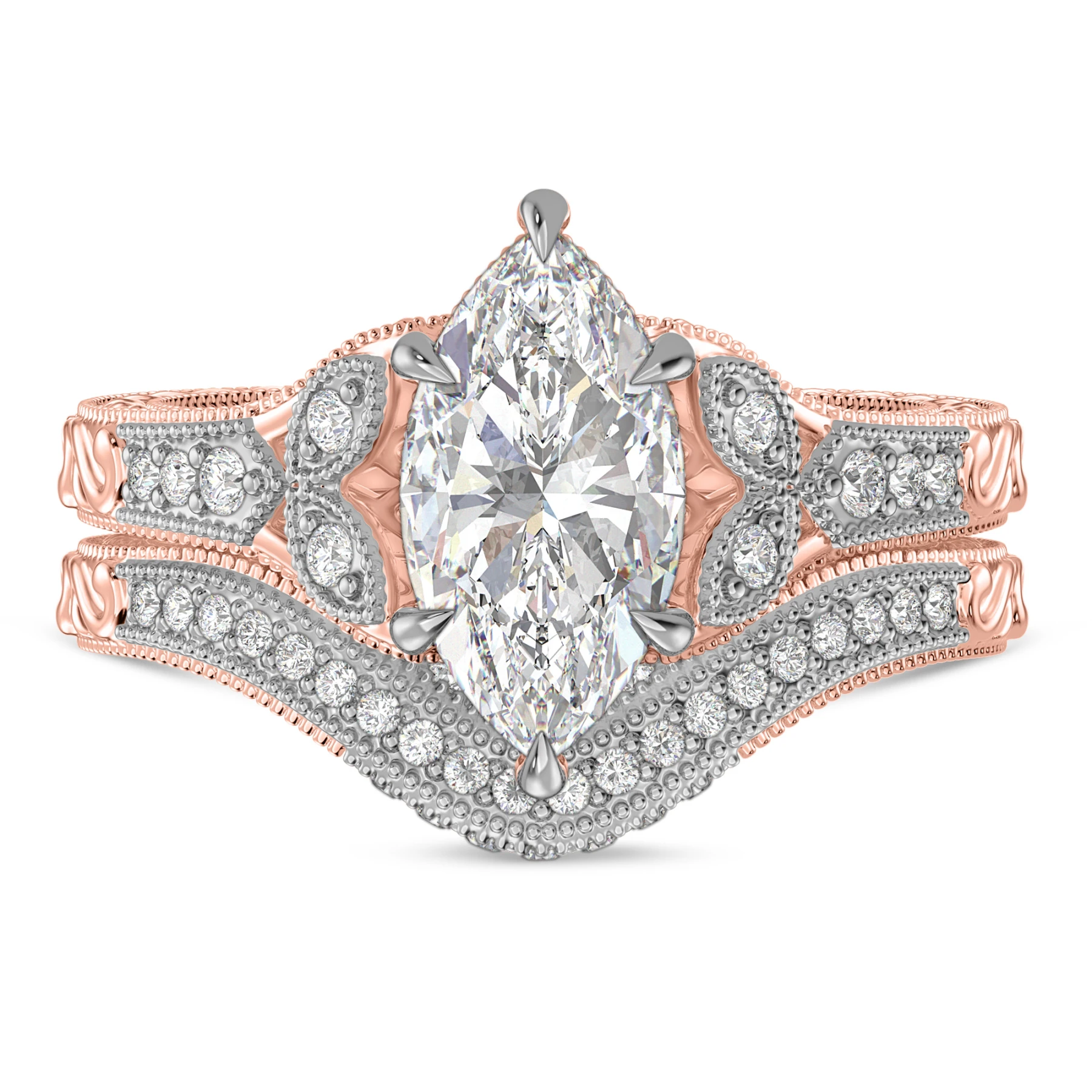Selva 2 1/5 ct tw. Lab Grown Diamond Marquise Solitaire Bridal Set
