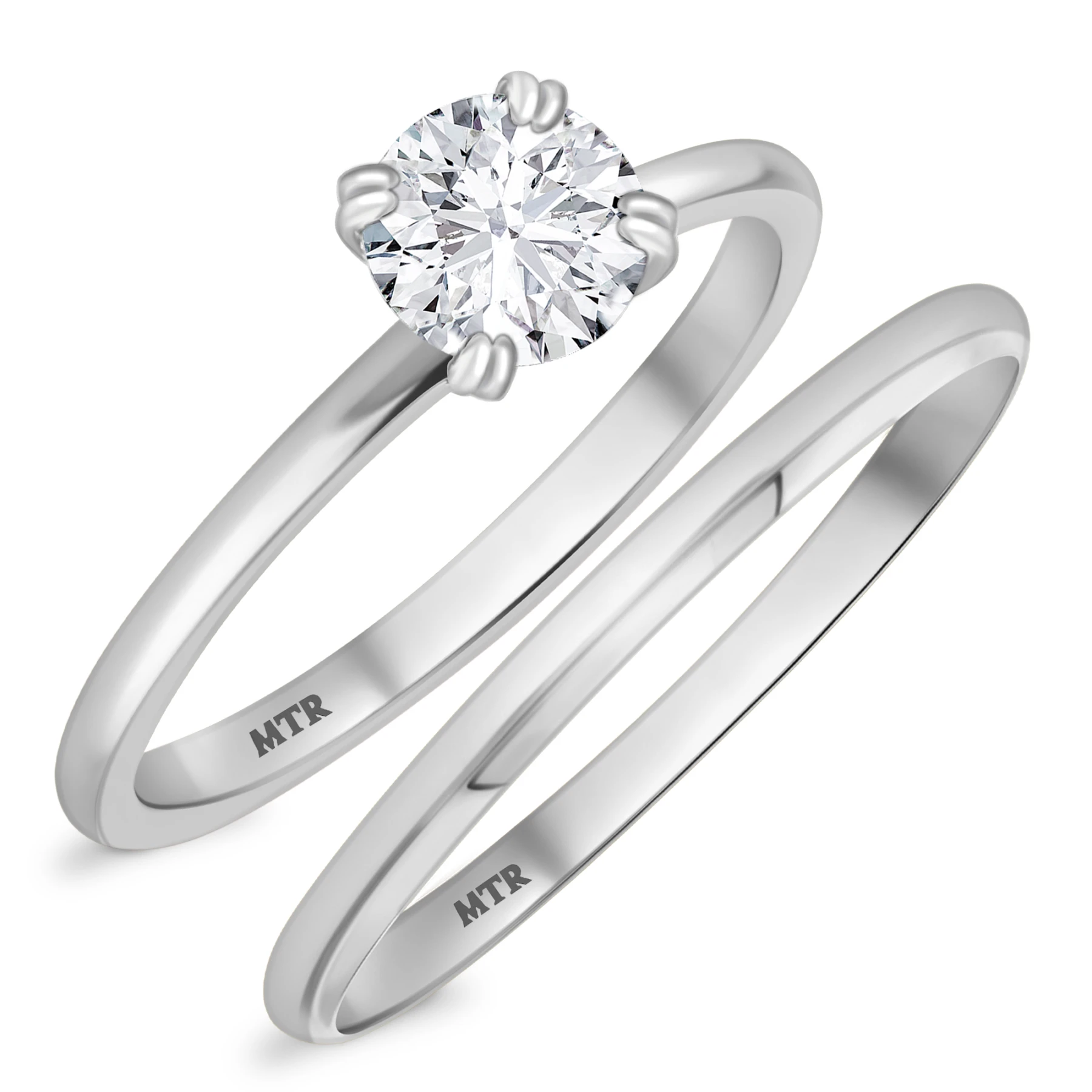 Azareel 3/4 ct tw. Lab Grown Diamond Round Solitaire Bridal Set Vermeil