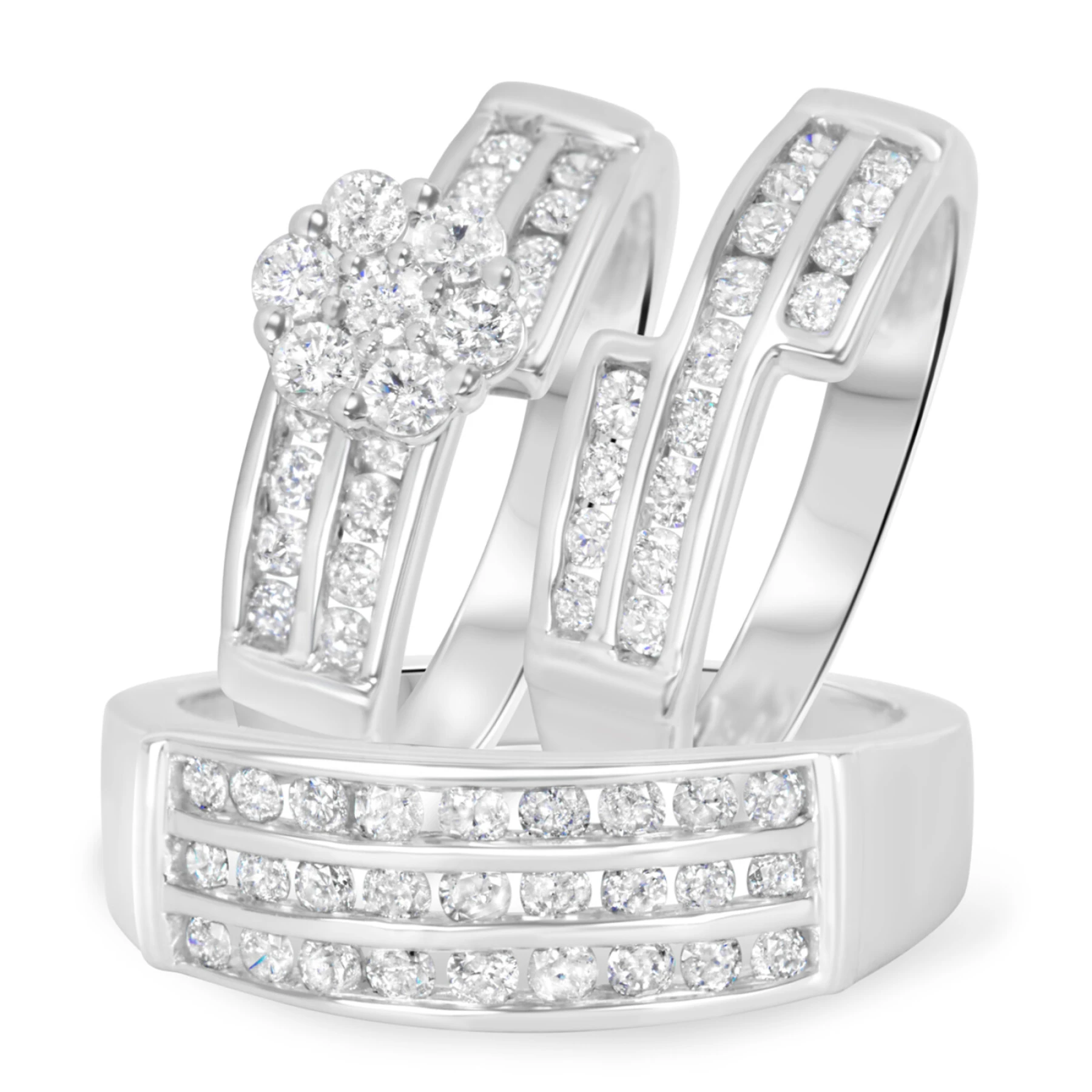 Annalise 1 3/4 ct tw. Diamond Round Cluster Trio Set - view 1