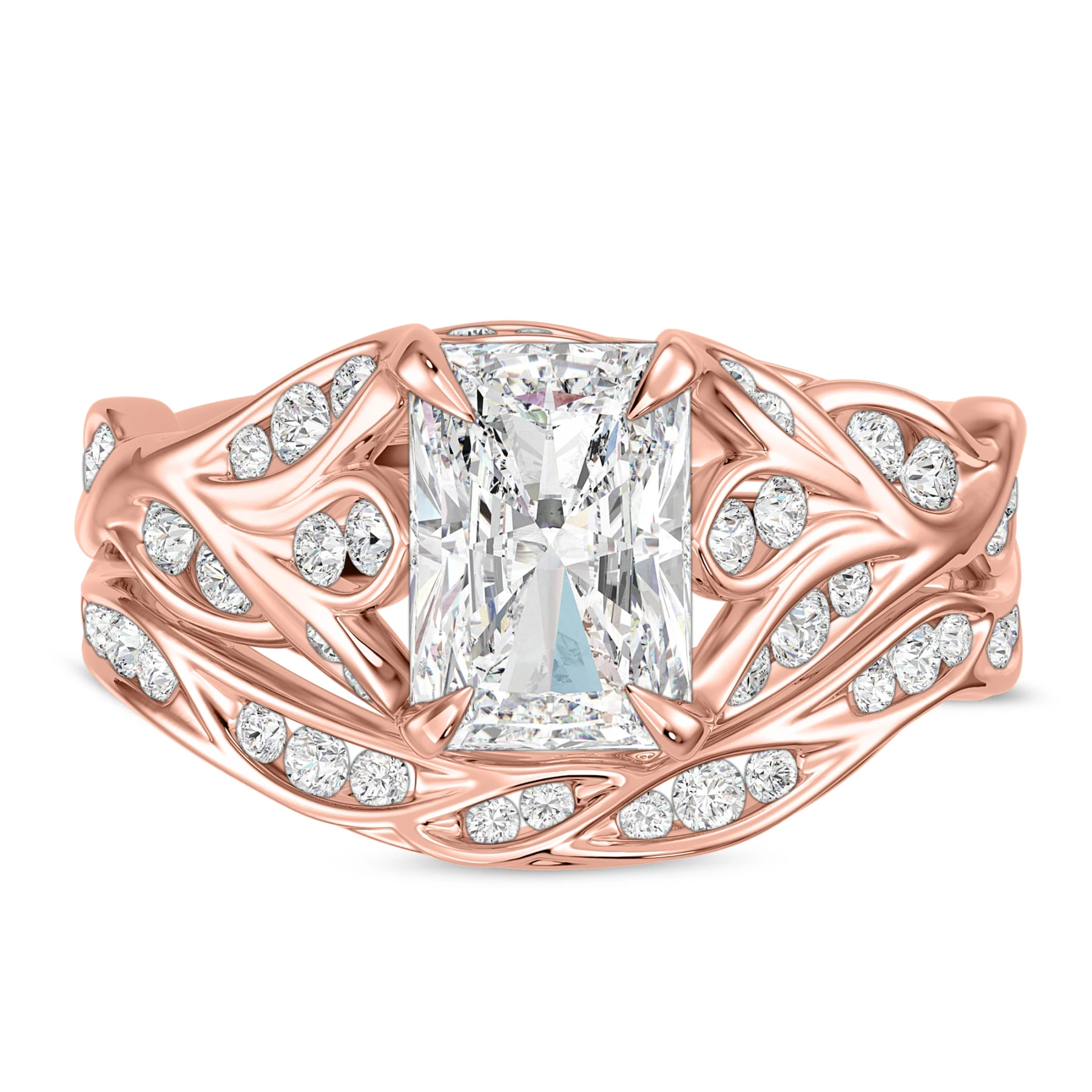 Elara 2 1/2 ct tw. Lab Grown Diamond Radiant Solitaire Bridal Set