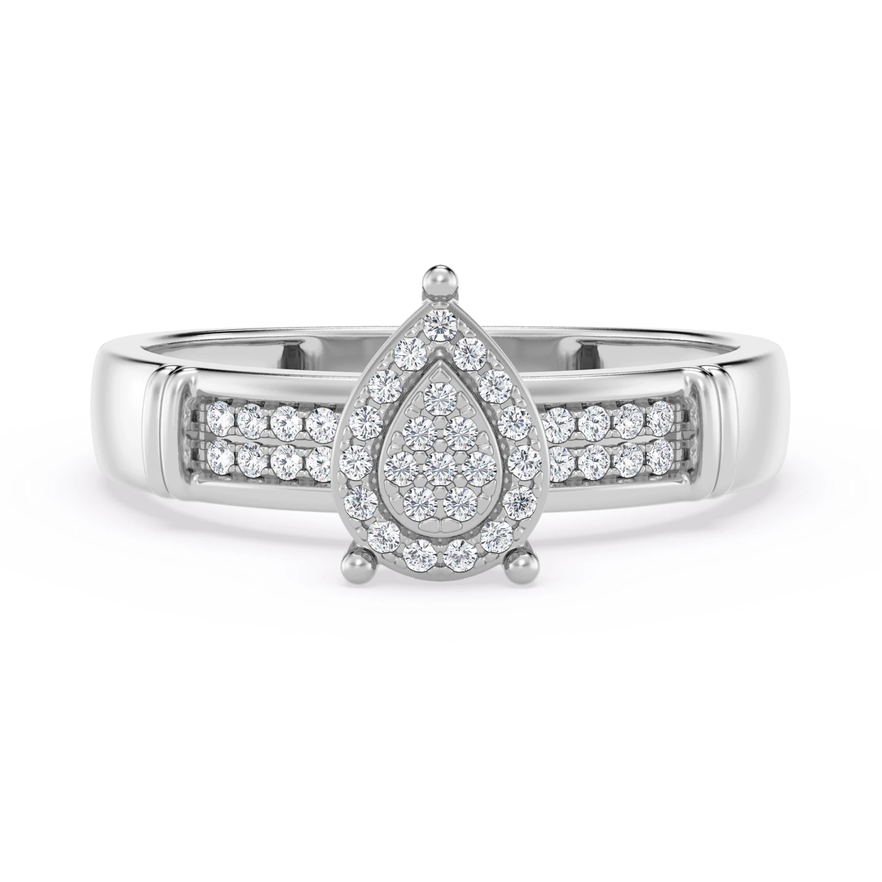 Omella 1/10 ct tw. Pear Cluster Engagement Ring