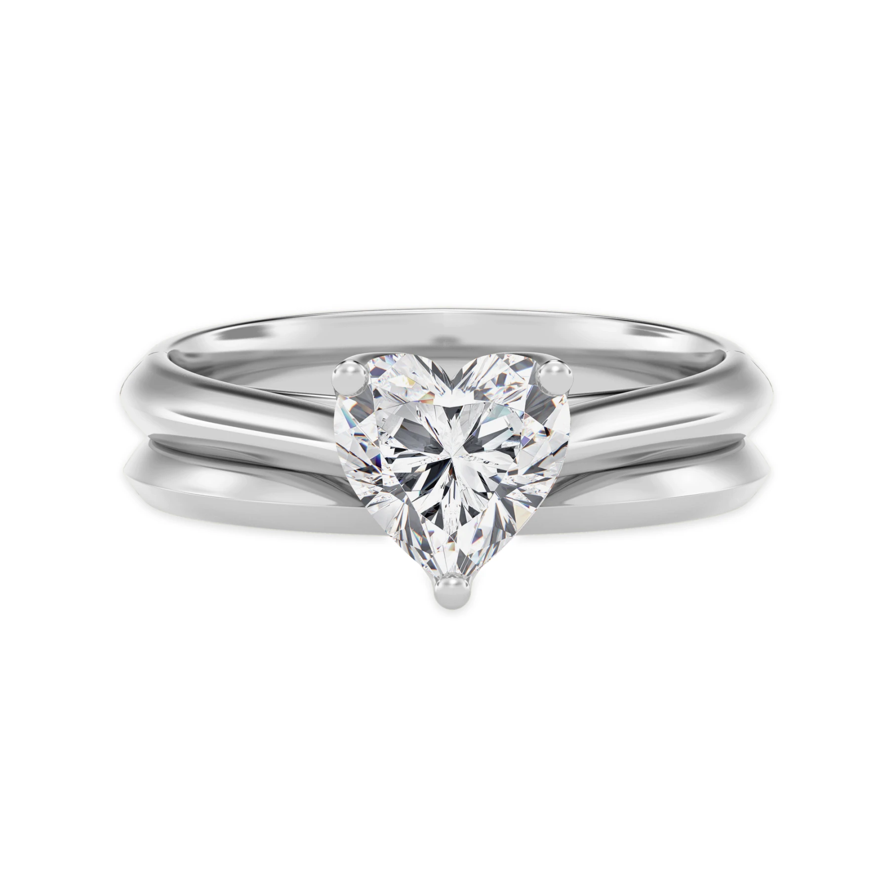 Jena 3/4 ct tw. Lab Grown Diamond Heart Solitaire Bridal Set Vermeil