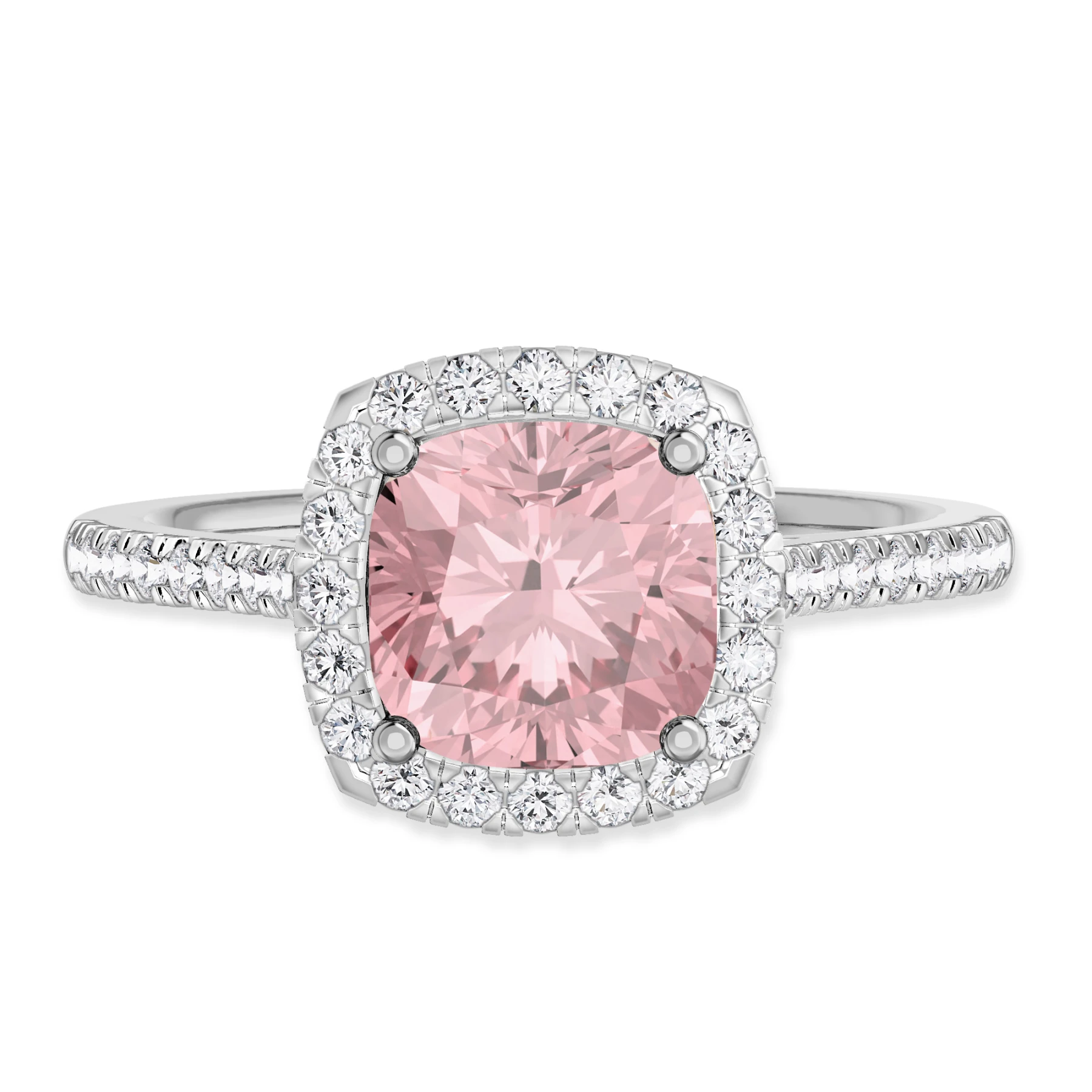 Iris 2 1/3 CT. T.W. Morganite and diamond Engagement Ring Vermeil