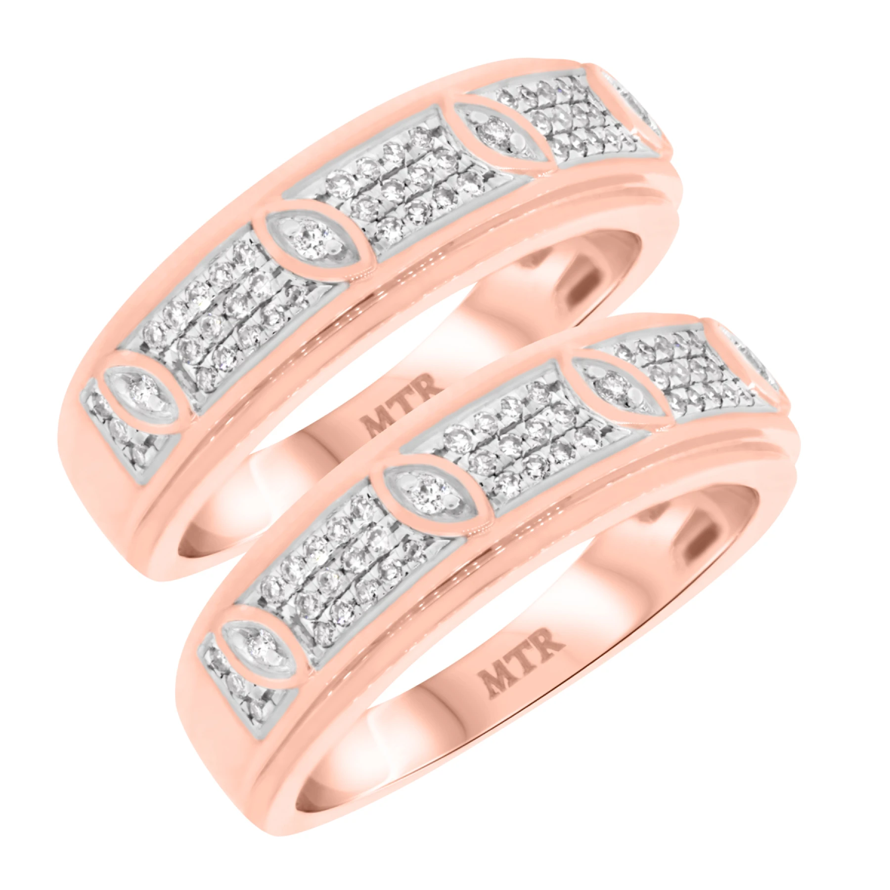 Amira 1/2 ct tw. Black Diamond (Treated) Same Sex Mens Band Set - view 1