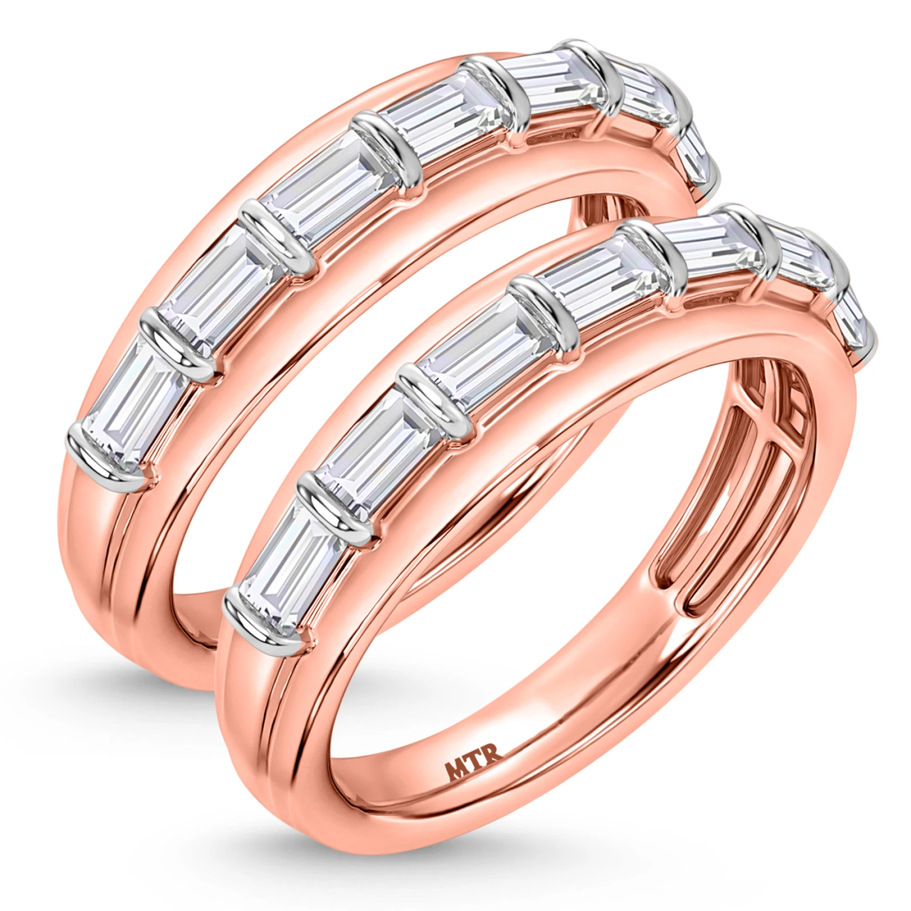 Canna 2 3/4 ct tw. Lab Grown Diamond Same Sex Mens Band Set