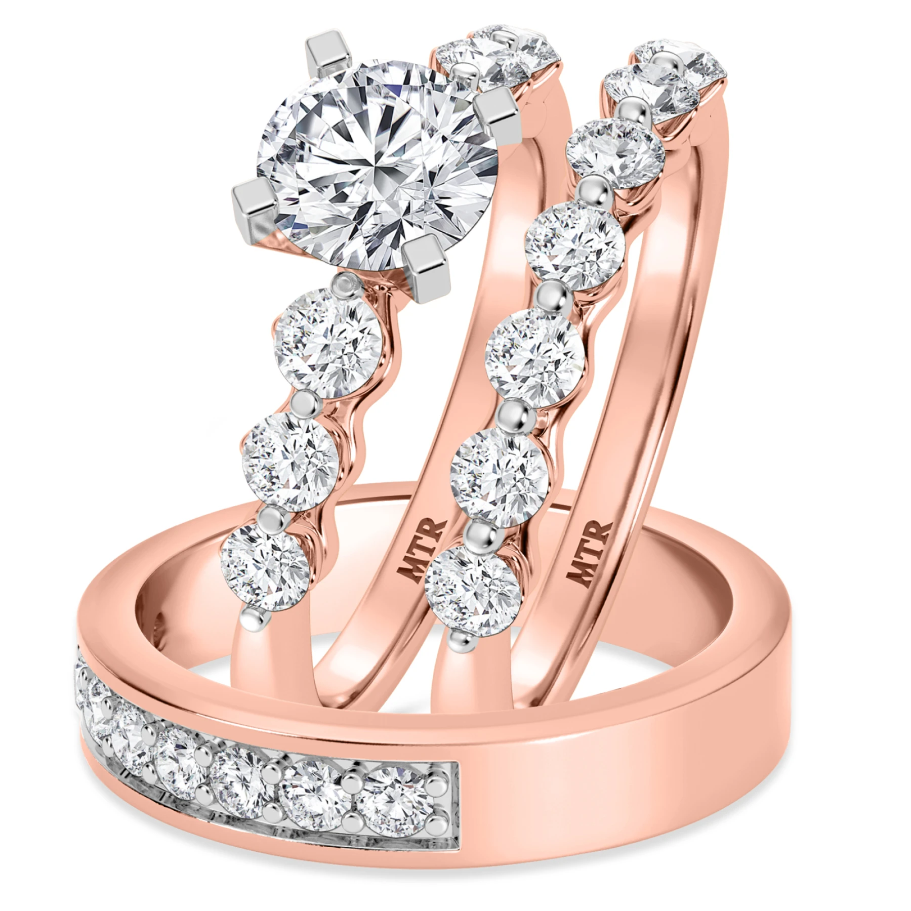Oxley 2 5/8 ct tw. Lab Grown Diamond Round Solitaire Trio Set - view 1