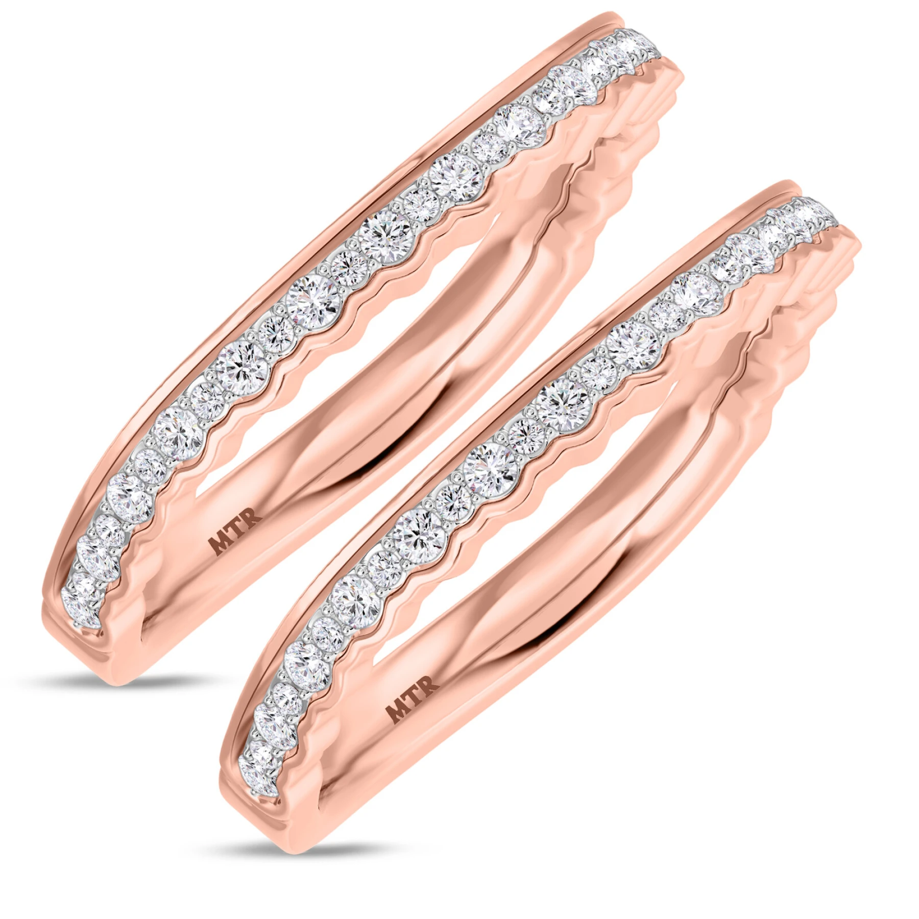 Hailee 2/3 ct tw. Diamond Same Sex Ladies Band Set 10K Rose Solid Gold - view 1