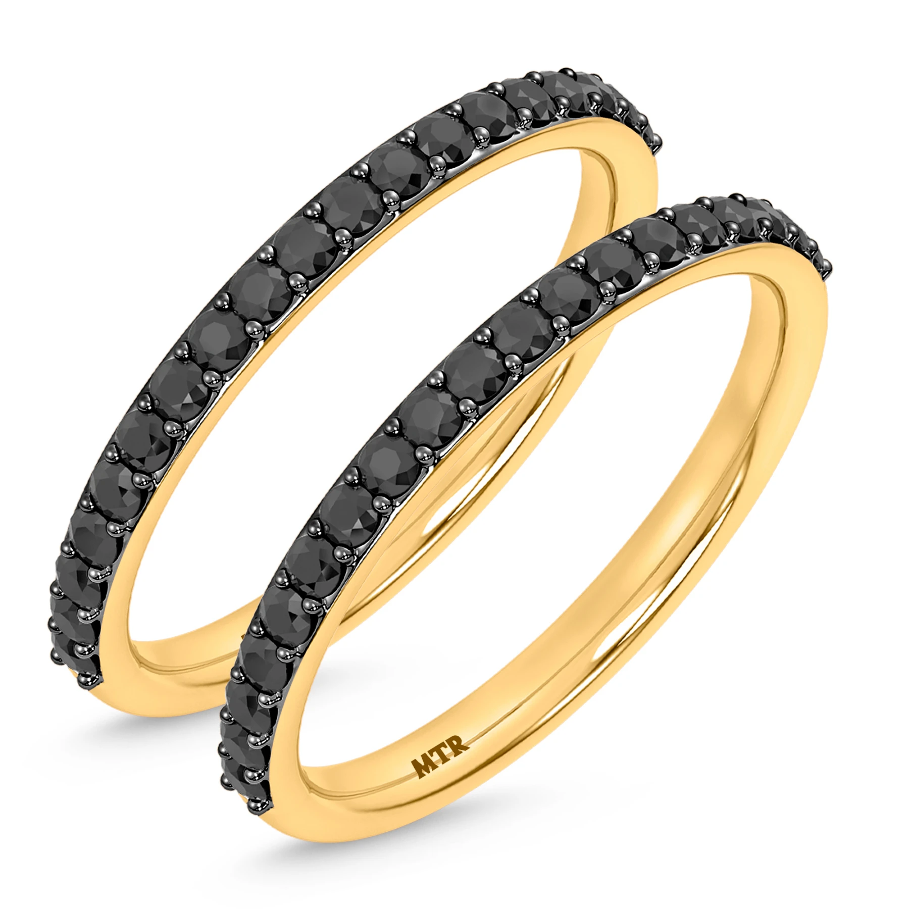 Nele 2/3 ct tw. Black Diamond Same Sex Ladies Band Set