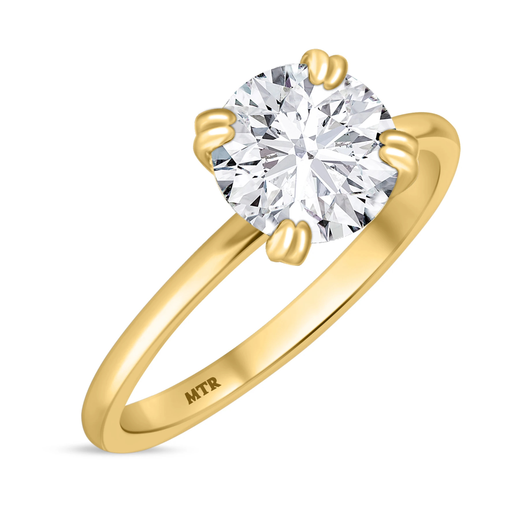 Azareel 2 ct tw. Lab Grown Diamond Round Solitaire Engagement Ring Vermeil