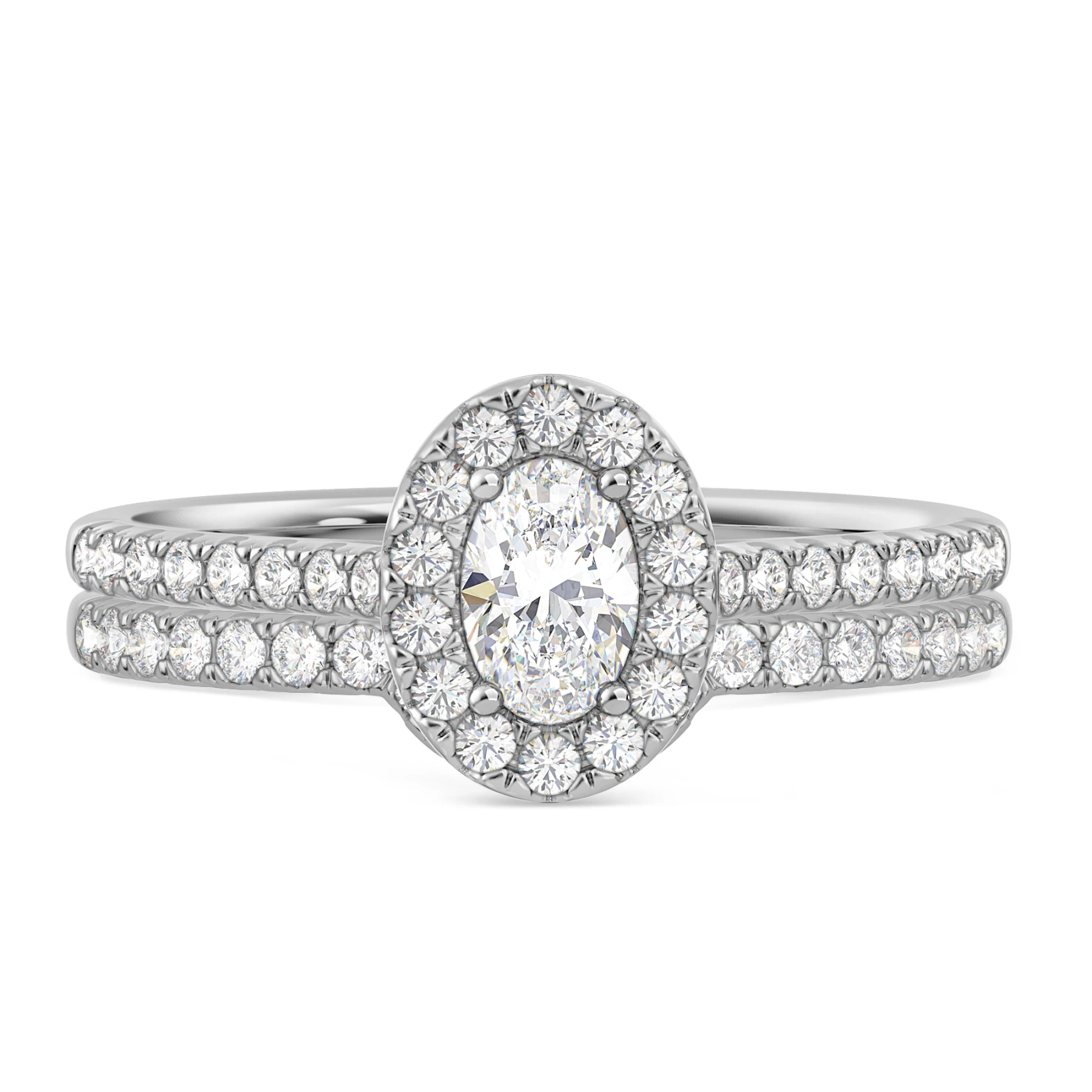 Adeola 7/8 ct tw. Lab Grown Diamond Oval Solitaire Bridal Set Vermeil
