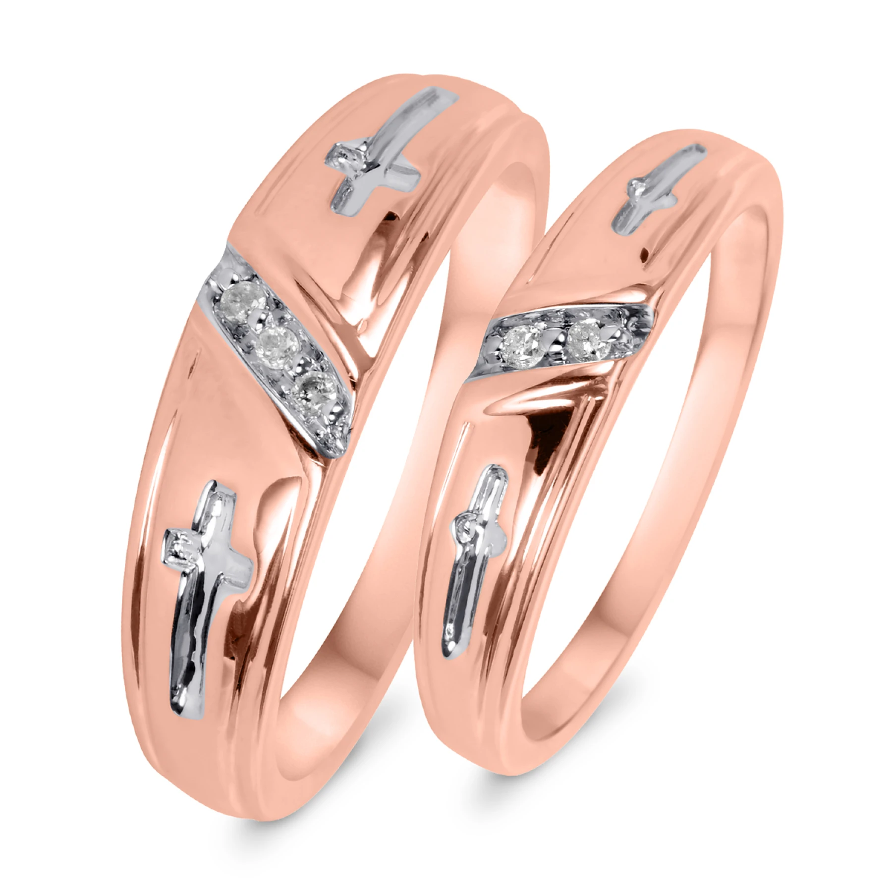 Neveah 1/20 ct tw. Diamond Wedding Band Set - view 1
