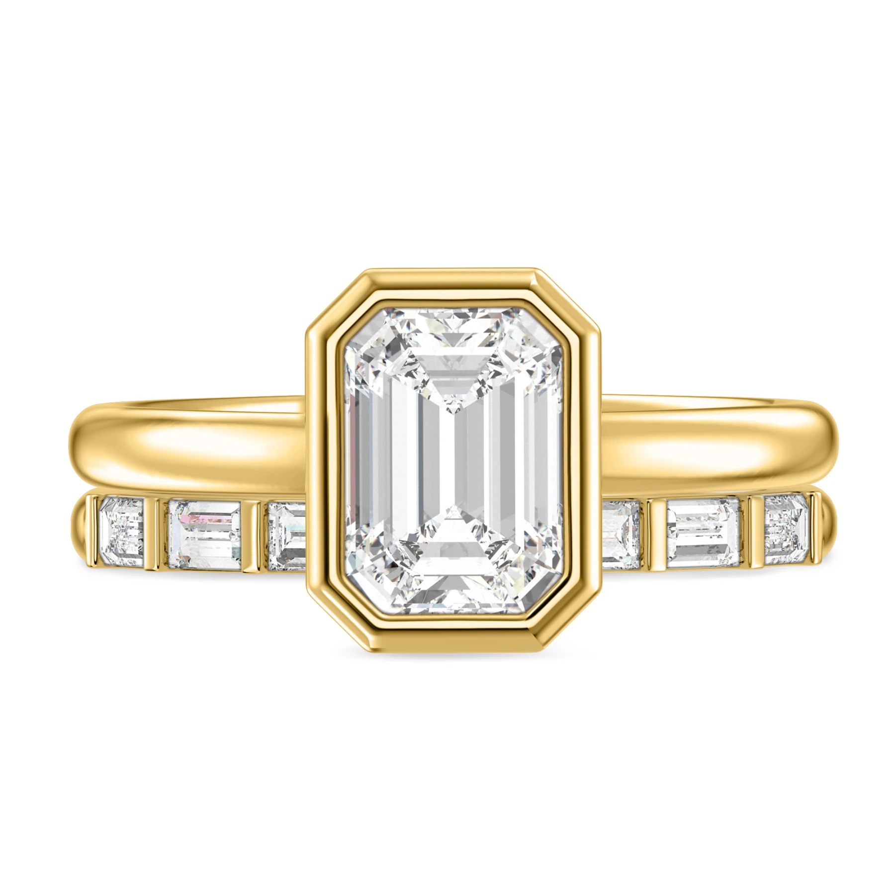 Niu 2 1/3 ct tw. Lab Grown Diamond Emerald Solitaire Bridal Set
