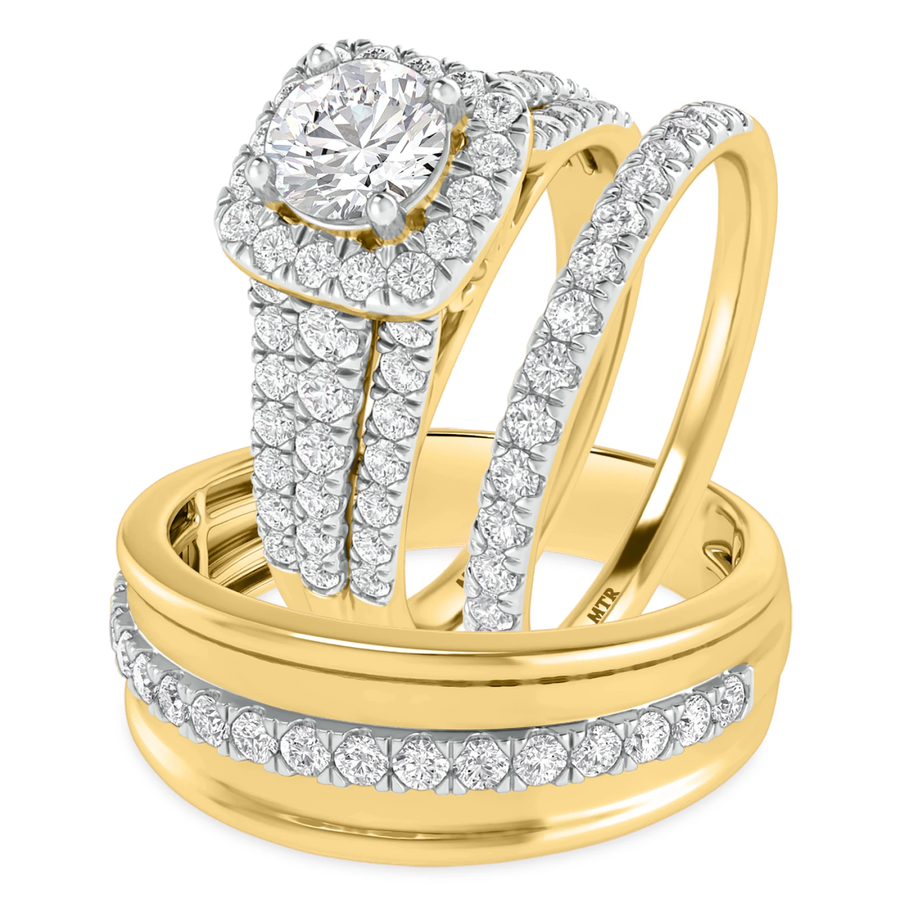 Davi 1 7/8 ct tw. Lab Grown Diamond Round Solitaire Trio Set - view 1