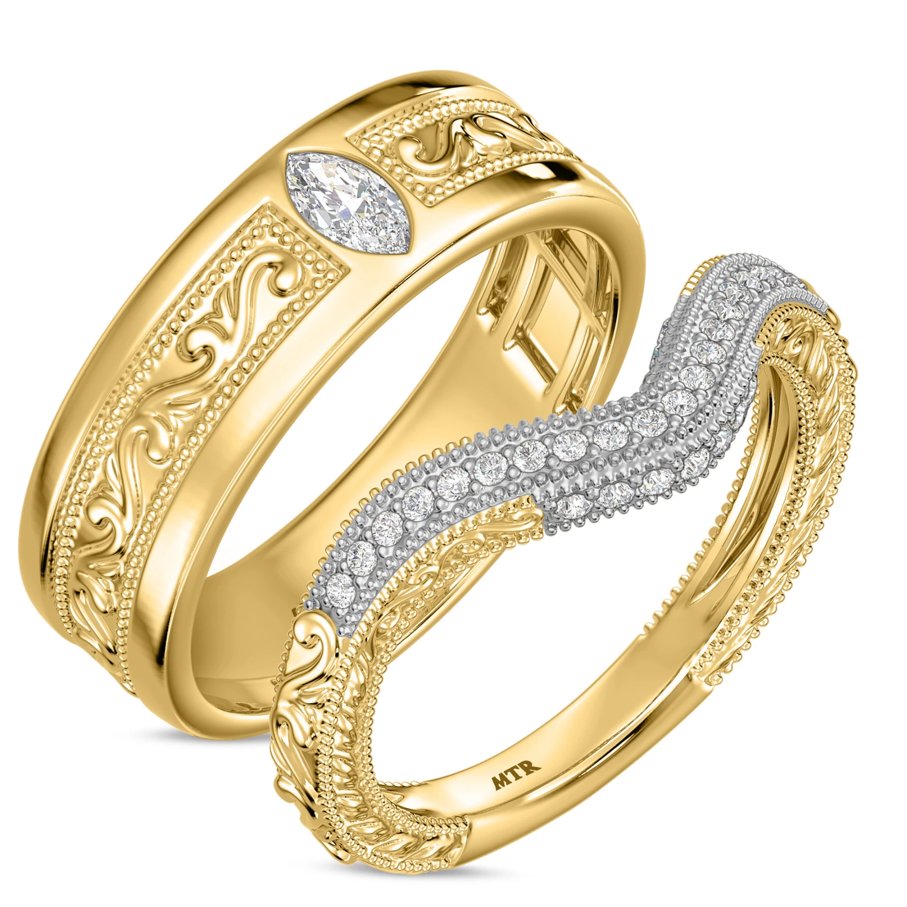 Selva 1/3 ct tw. Lab Grown Diamond Wedding Band Set