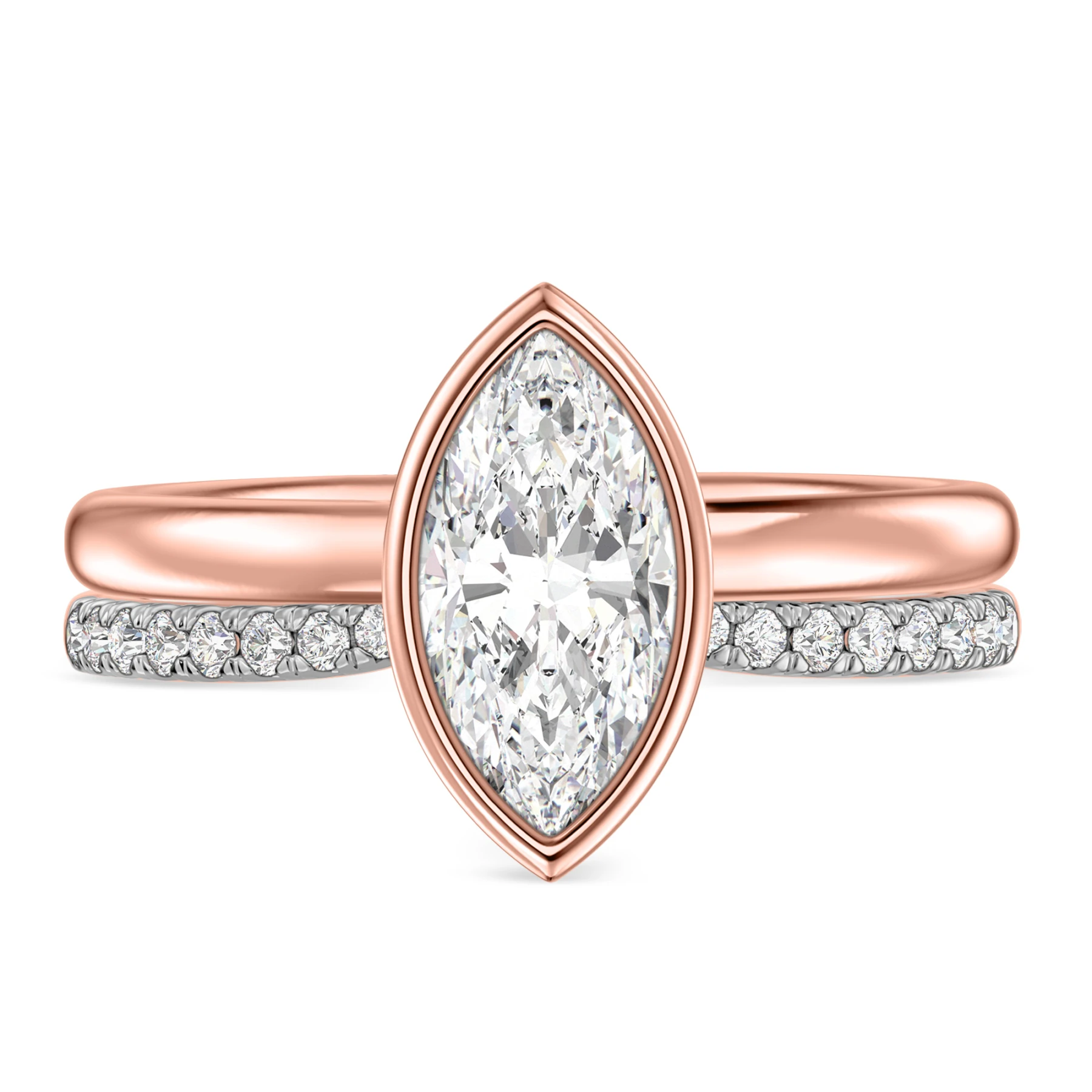Niu 1 1/10 ct tw. Lab Grown Diamond Marquise Solitaire Bridal Set