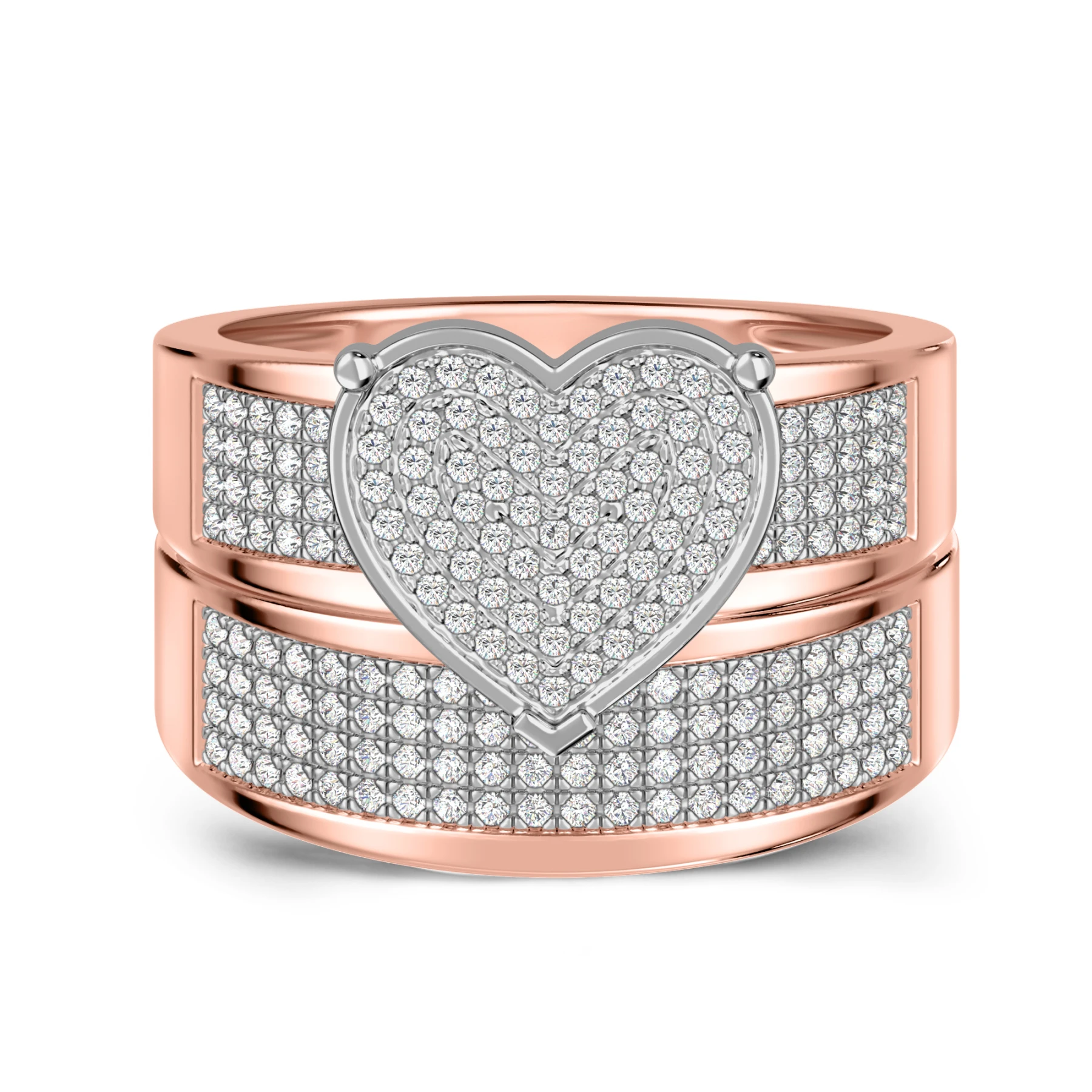 Valentina 5/8 CT. T.W. Diamond Heart Cluster Bridal Set - view 1