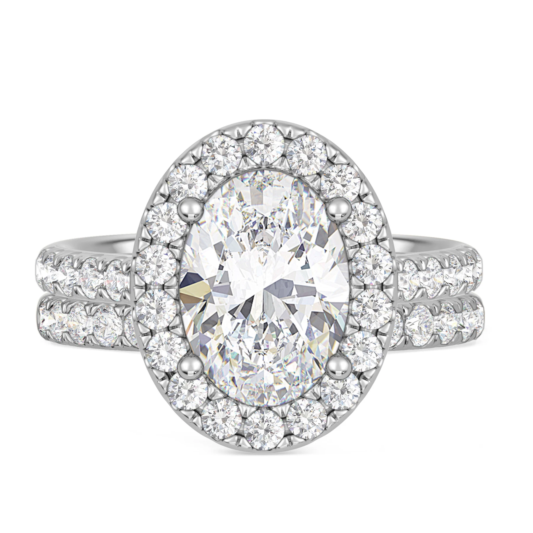Adeola 4 1/7 ct tw. Lab Grown Diamond Oval Solitaire Bridal Set Vermeil