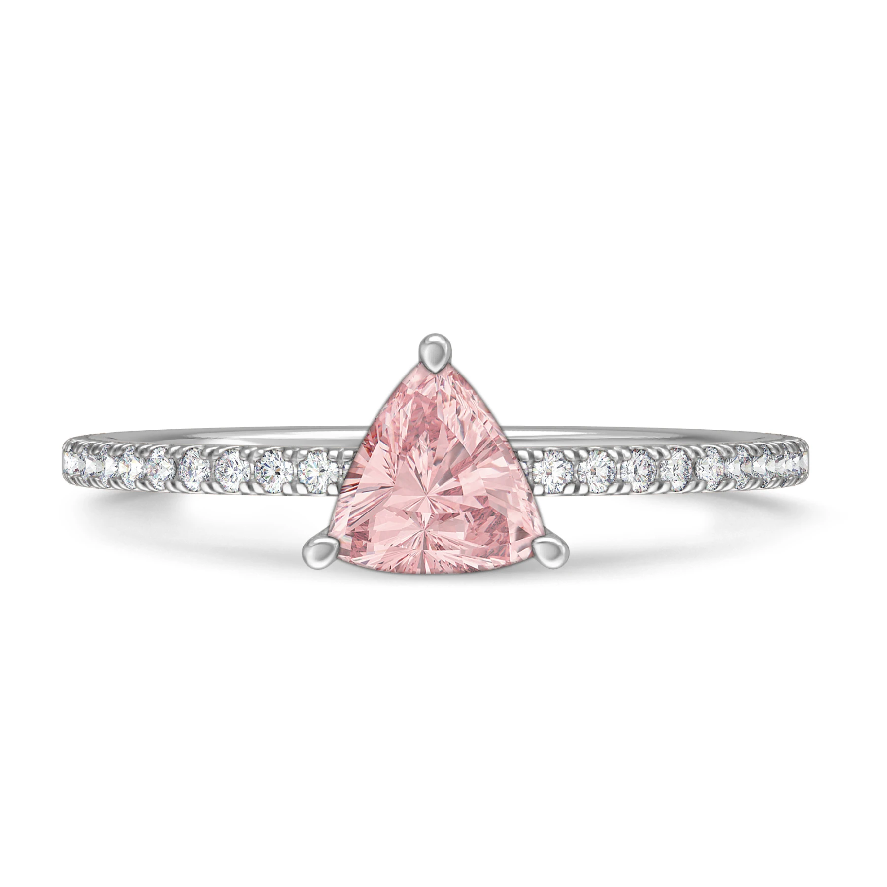 Fawn 1 1/10 Carat T.W. Morganite and diamond Engagement Ring Vermeil