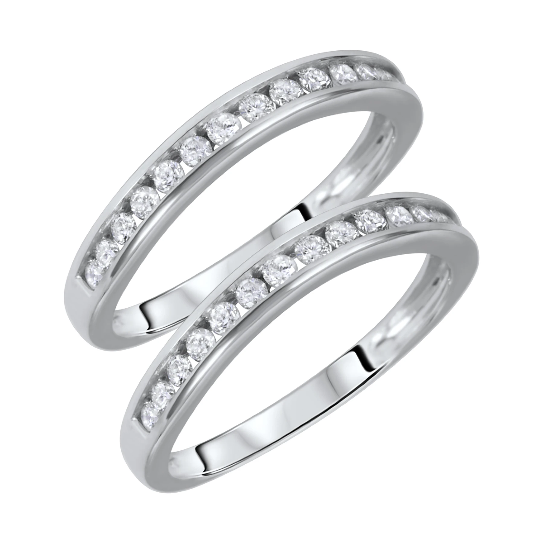 Enchanted 1/6 ct tw. Diamond Same Sex Ladies Band Set - view 1