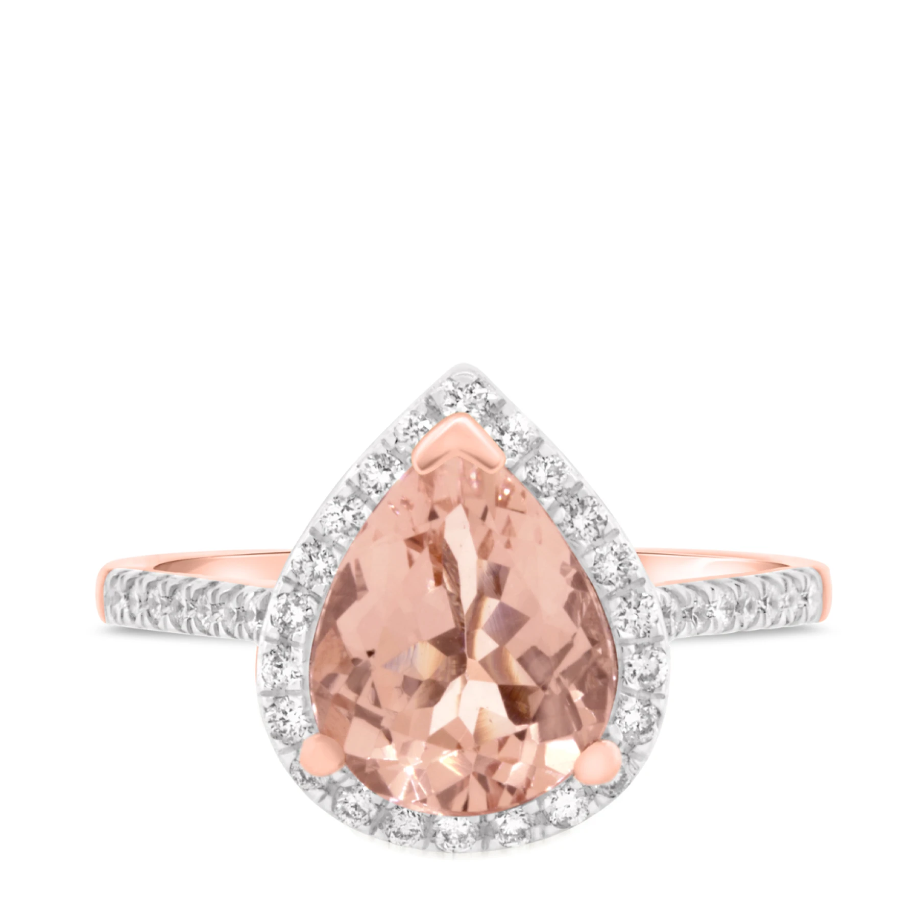 Orchid 2 Carat T.W. Morganite and diamond Engagement Ring