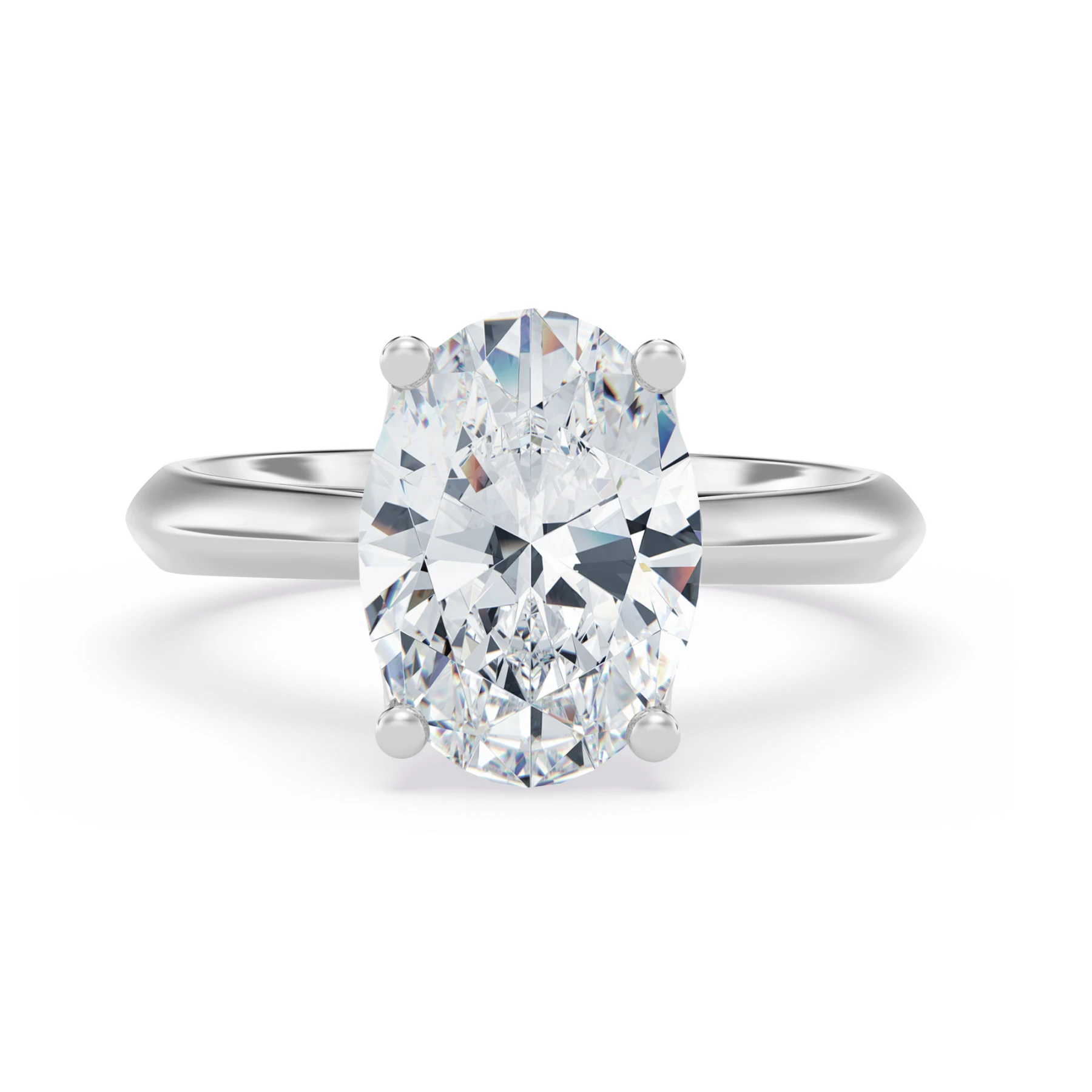 Jena 3 ct tw. Lab Grown Diamond Oval Solitaire Engagement Ring Vermeil