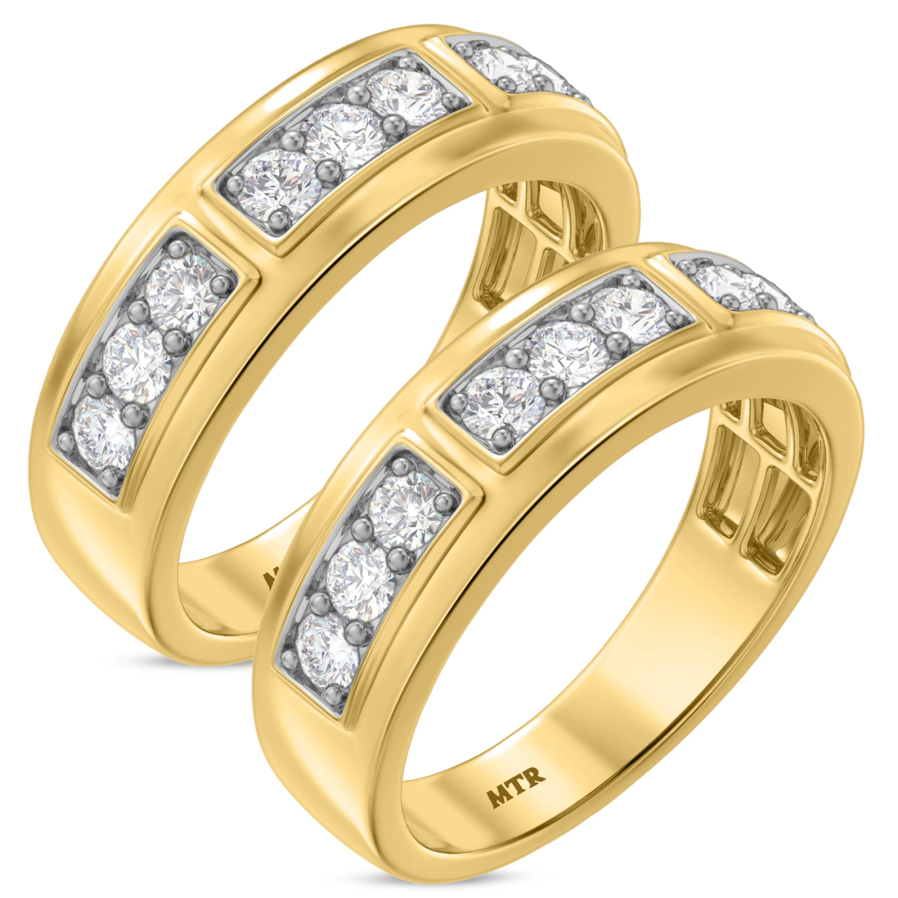 Milla 1 1/2 ct tw. Lab Grown Diamond Same Sex Mens Band Set - view 1