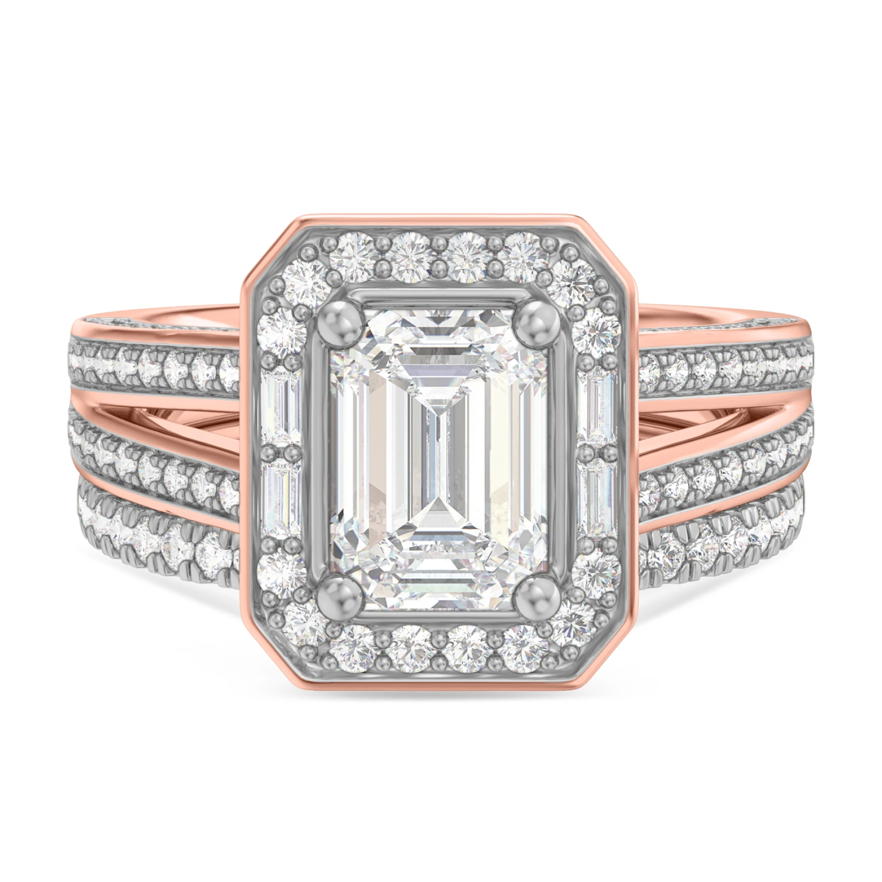 Eden 3 1/8 ct tw. Diamond Emerald Solitaire Bridal Set