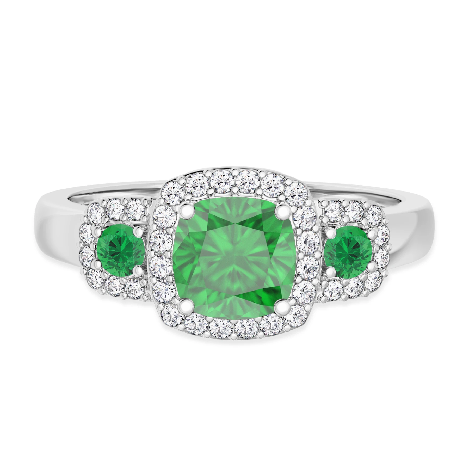 Kalina 1 1/4 CT. T.W. Emerald and diamond Engagement Ring Vermeil