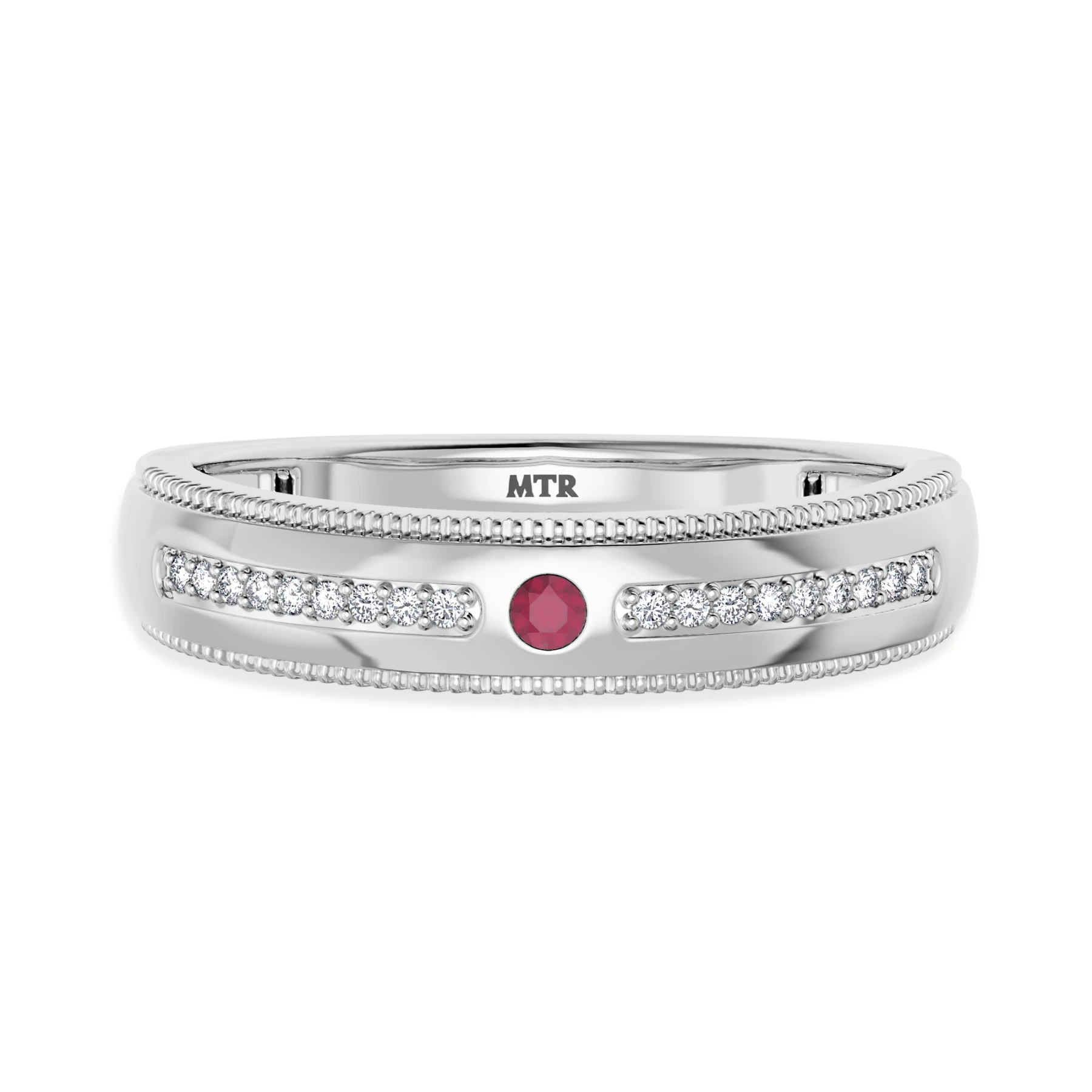 Kantuta 1/7 Carat T.W. and Diamond Mens Wedding Band