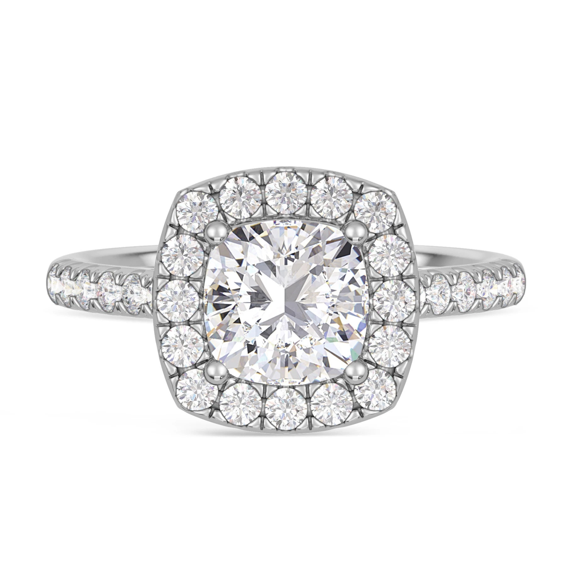 Adeola 2 5/8 ct tw. Lab Grown Diamond Cushion Solitaire Engagement Ring Vermeil