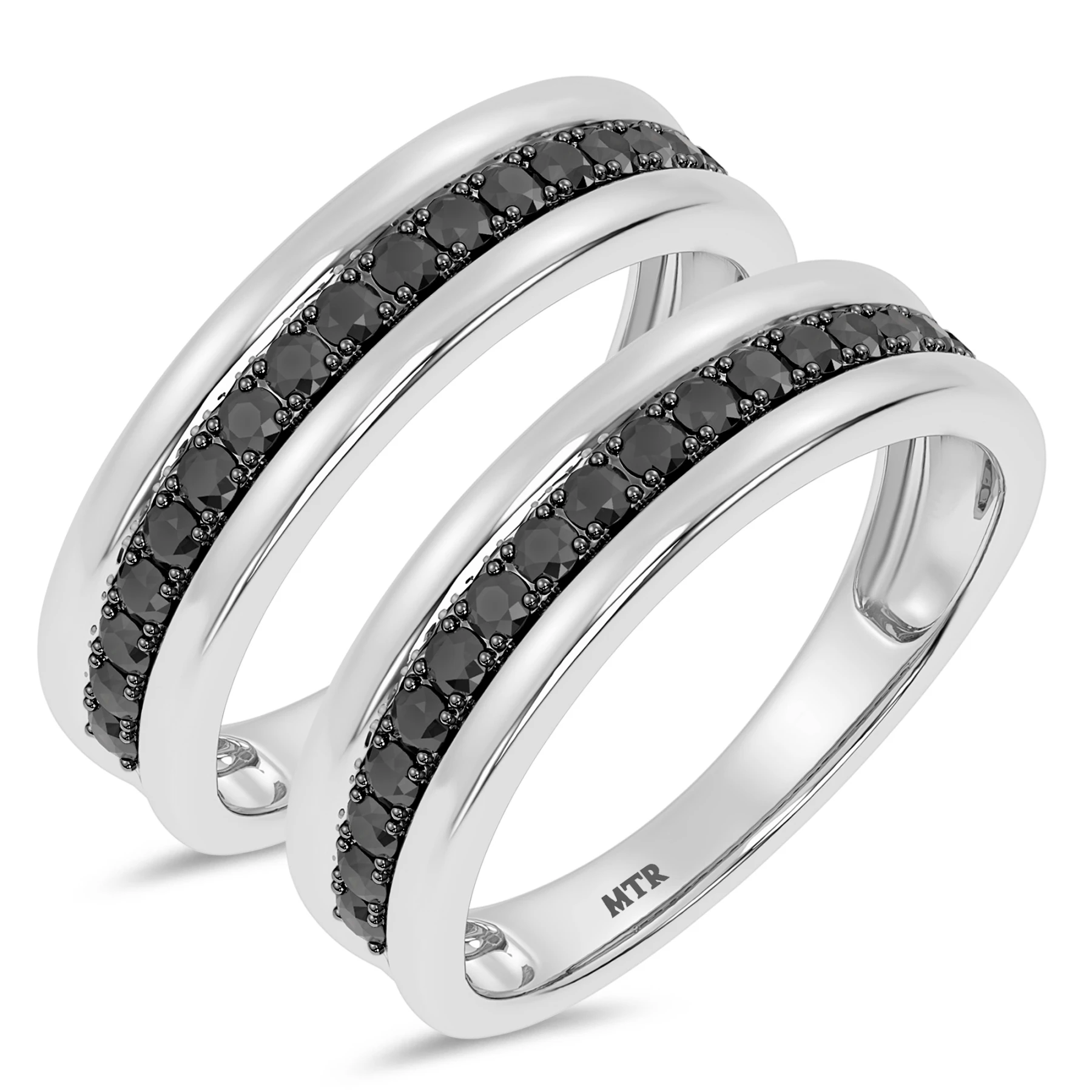 Nele 7/8 ct tw. Black Diamond Same Sex Mens Band Set