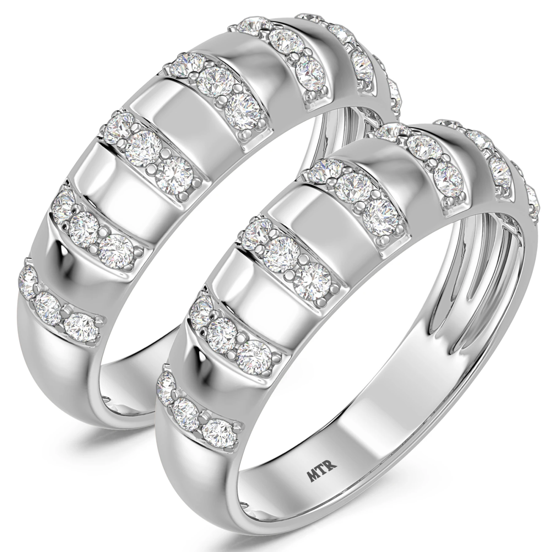 Elida 1 ct tw. Lab Grown Diamond Same Sex Mens Band Set
