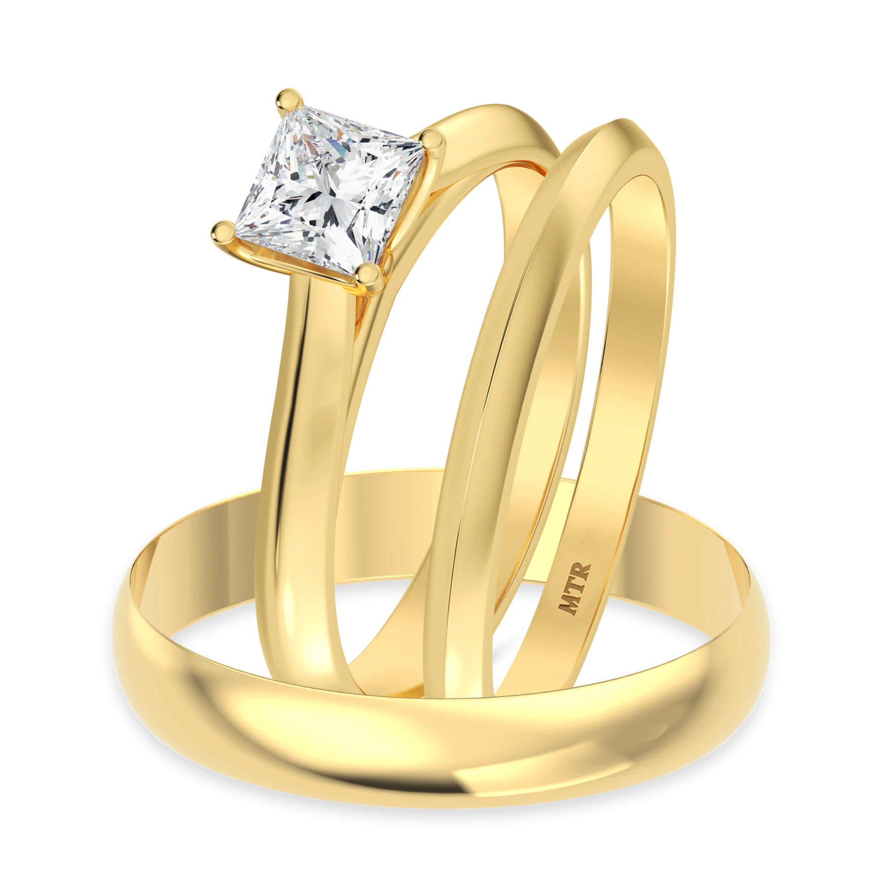 Jena 1/2 ct tw. Lab Grown Diamond Princess Solitaire Trio Set - view 1
