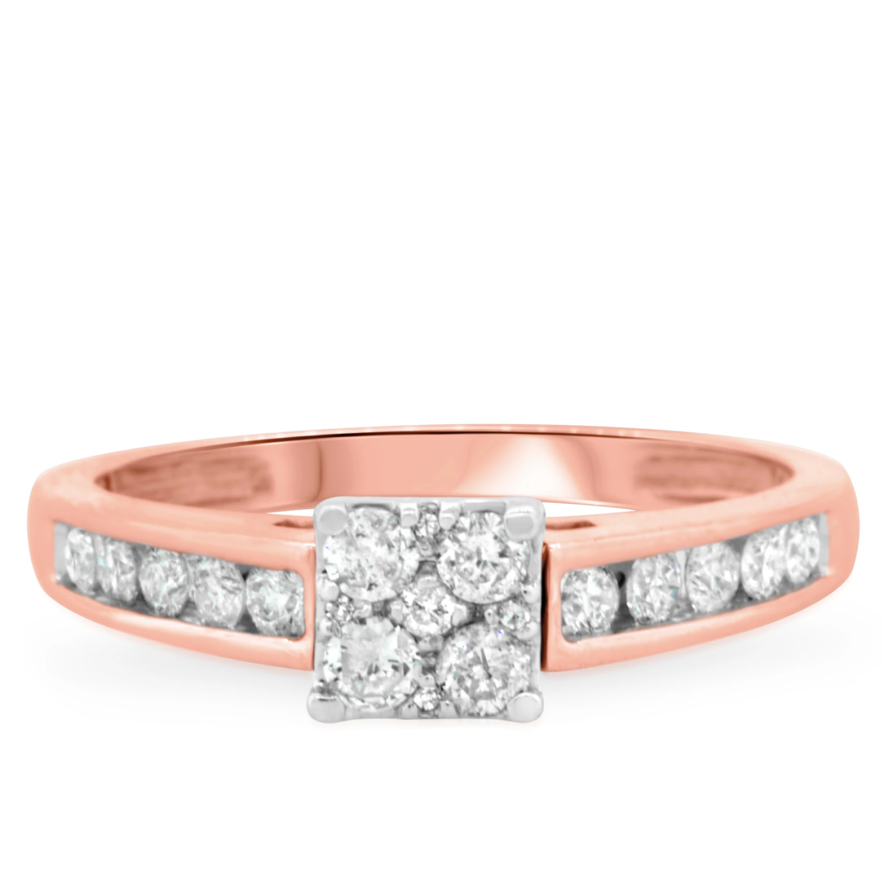 Arabella 1/2 ct tw. Diamond Princess Cluster Engagement Ring - view 1