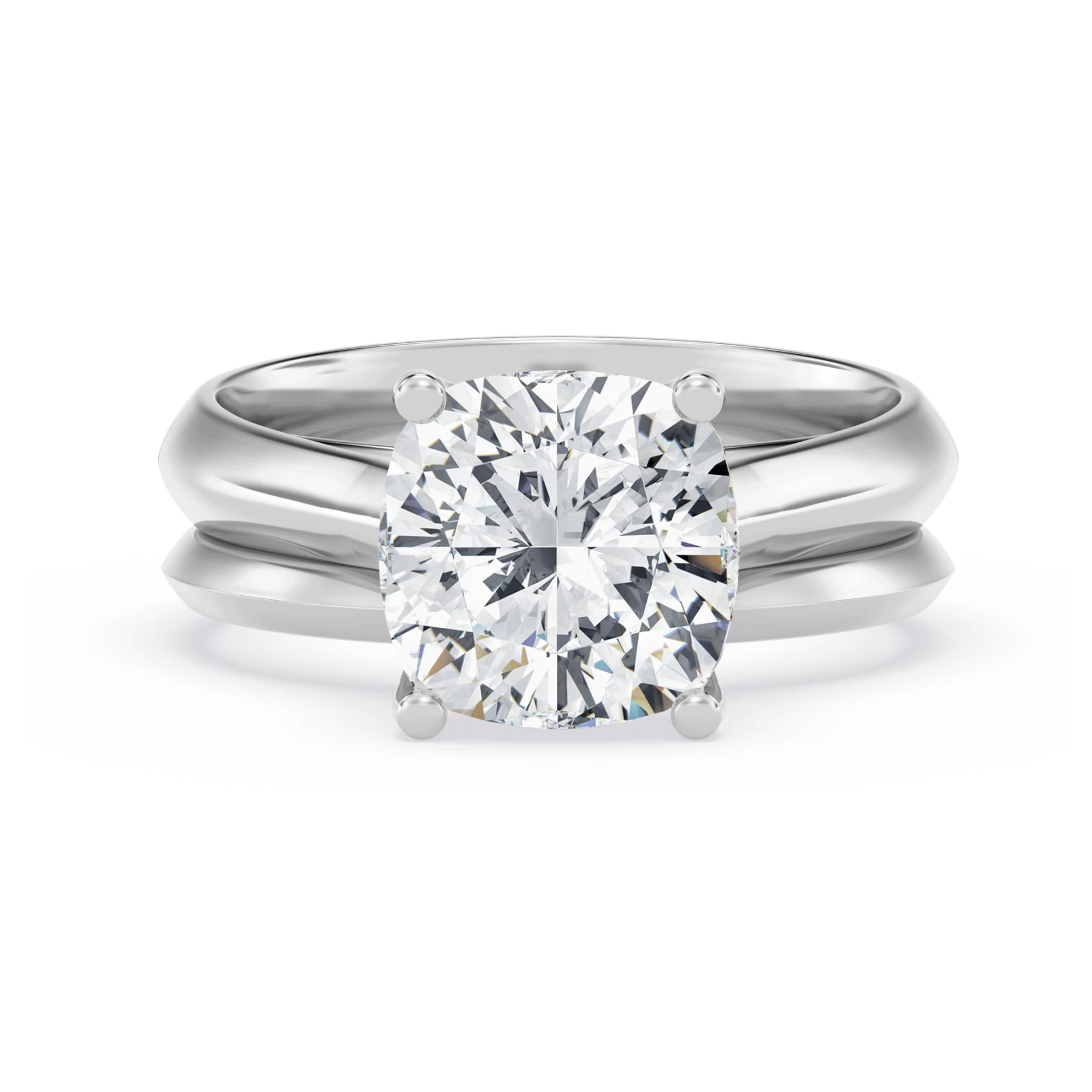 Jena 3 ct tw. Lab Grown Diamond Cushion Solitaire Bridal Set Vermeil