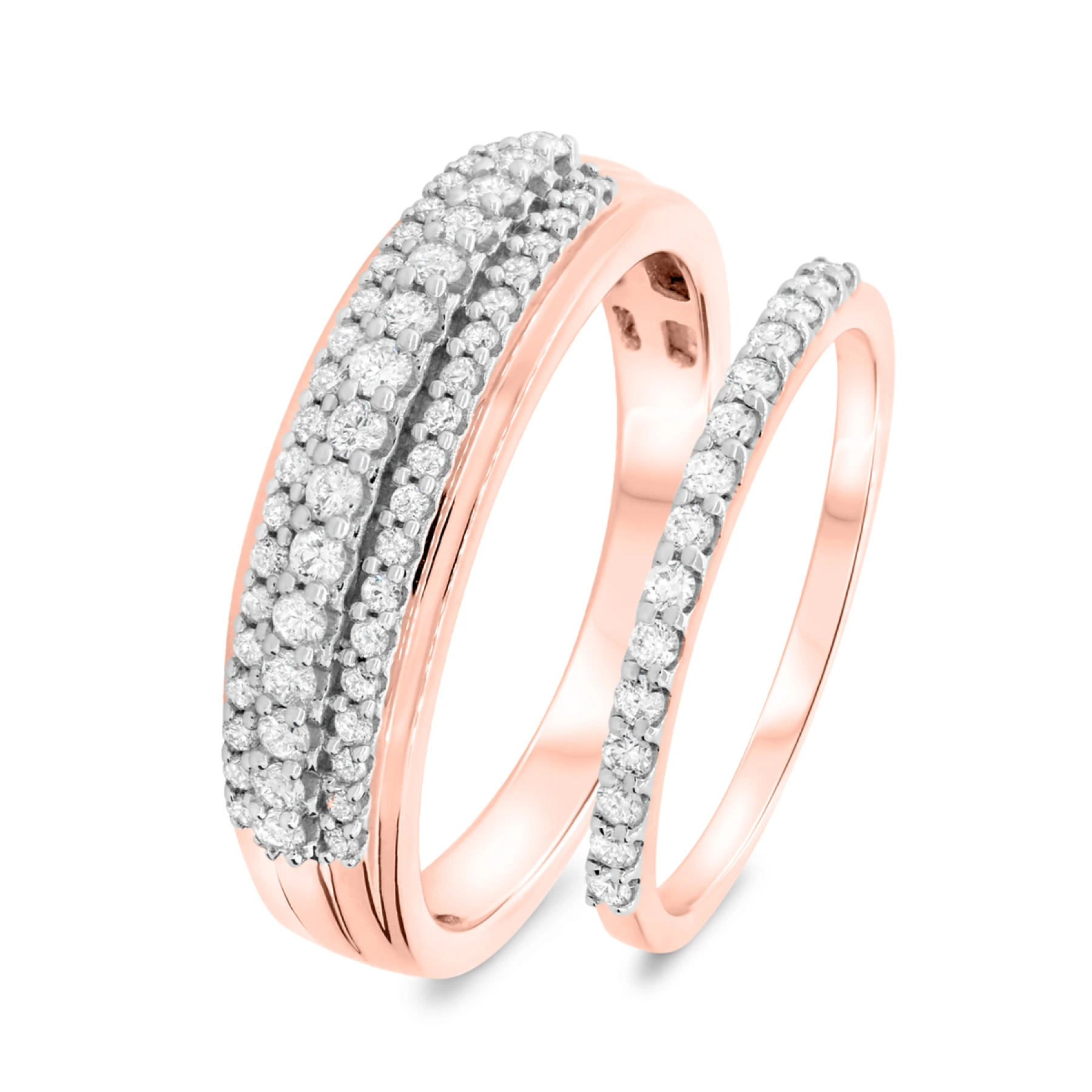 Reverent 3/4 ct tw. Diamond Wedding Band Set - view 1