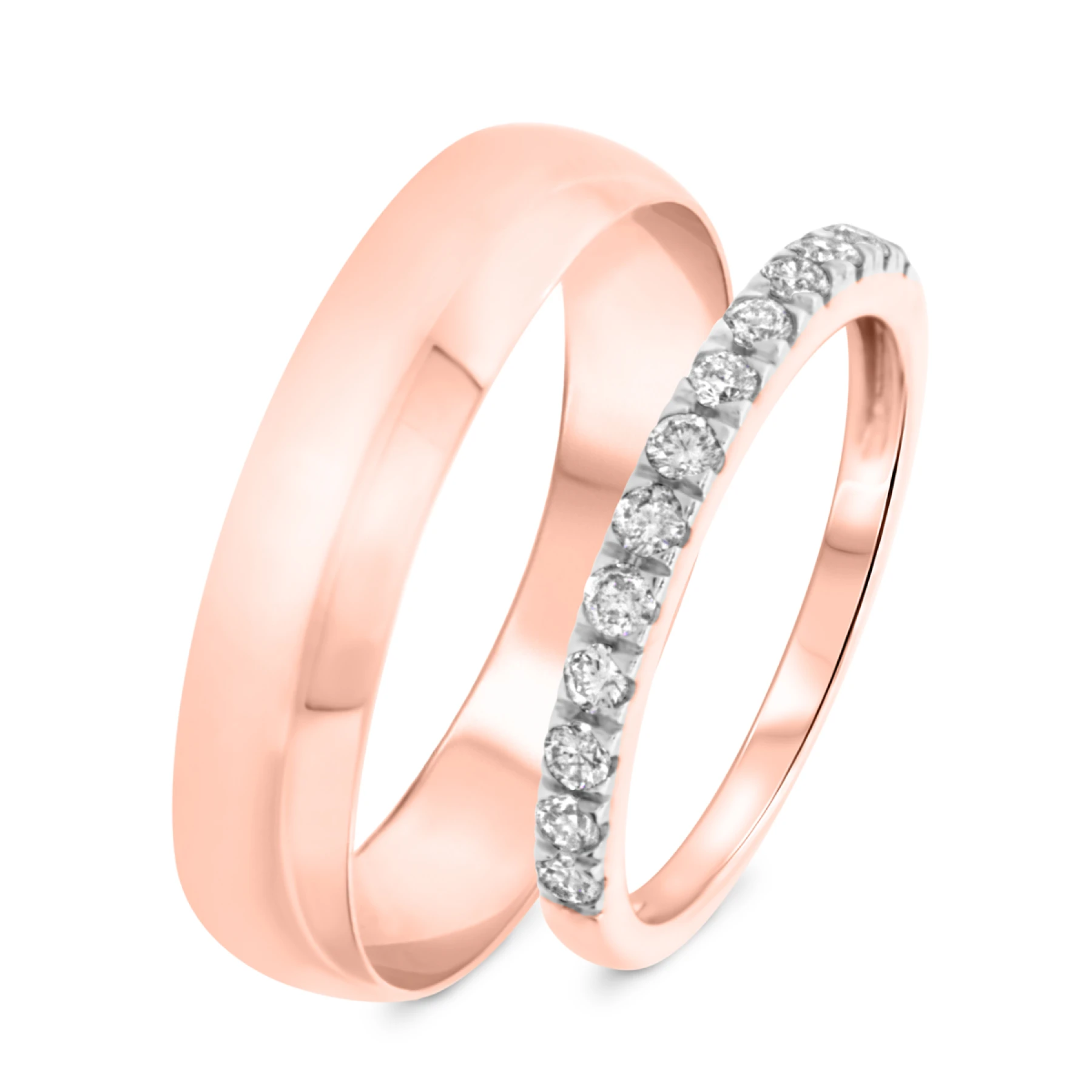 Elle 1/3 ct tw. Diamond Wedding Band Set - view 1