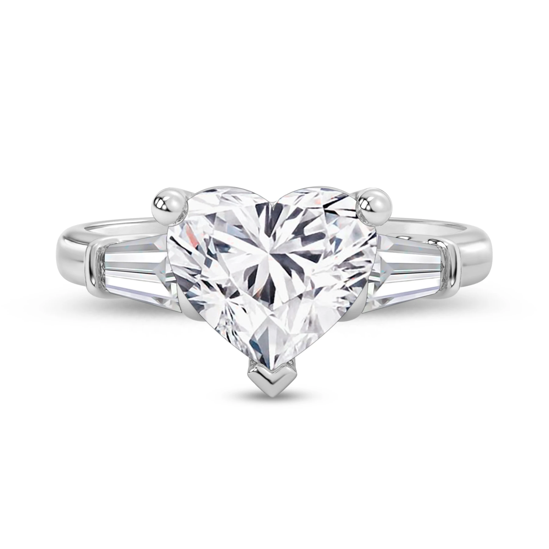 Canna 3 1/3 ct tw. Lab Grown Diamond Heart Solitaire Engagement Ring