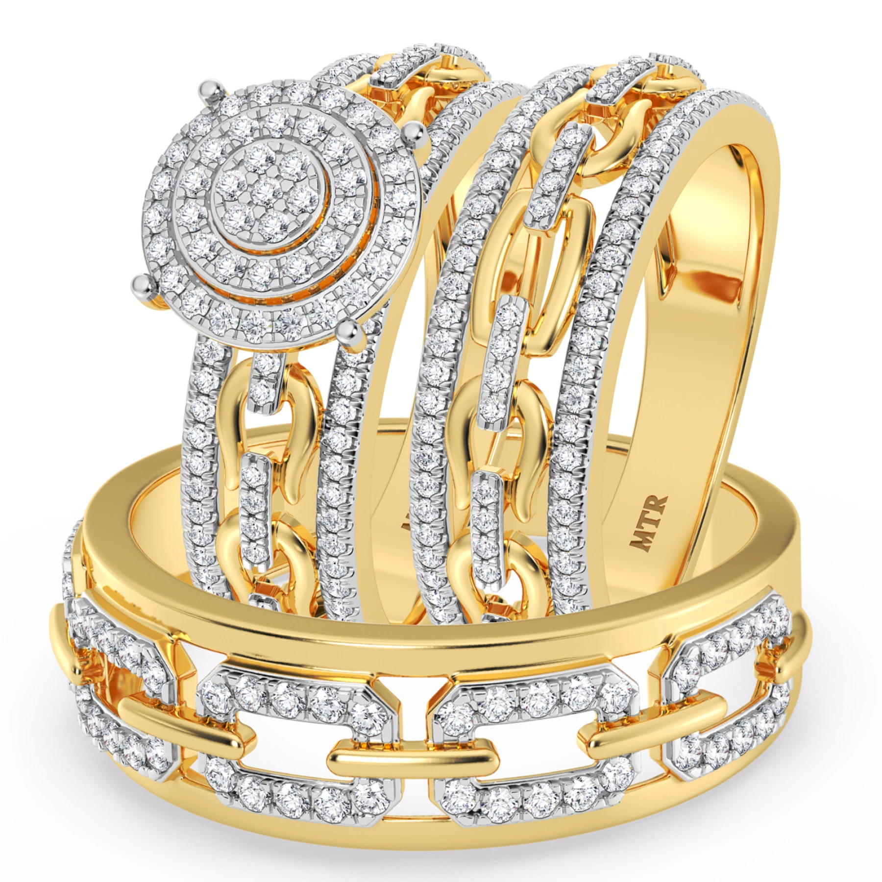 Hartwin 7/8 ct tw. Diamond Round Cluster Trio Set - view 1