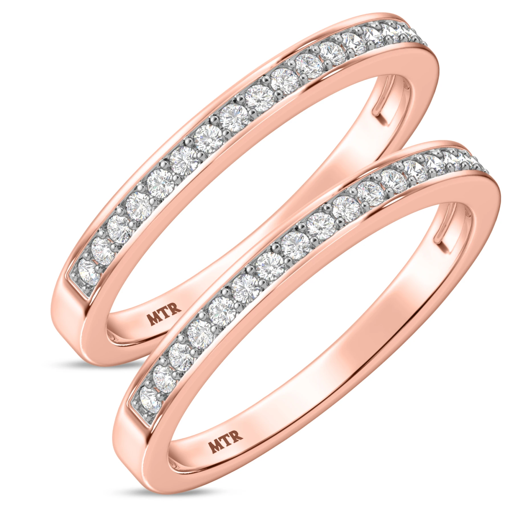 Marline 3/8 ct tw. Lab Grown Diamond Same Sex Ladies Band Set - view 1