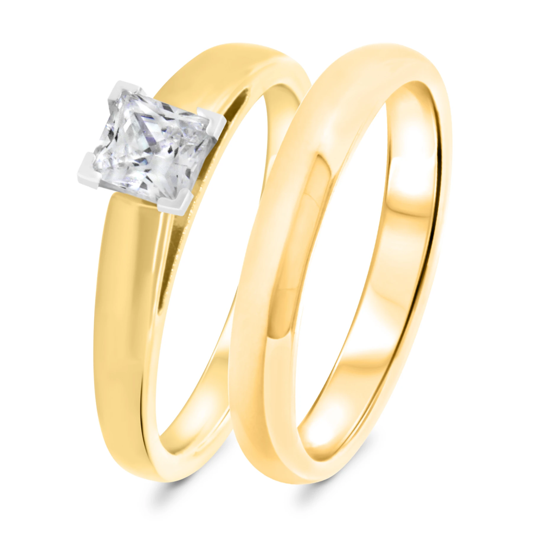 Jandi 3/4 ct tw. Lab Grown Diamond Princess Solitaire Bridal Set Vermeil