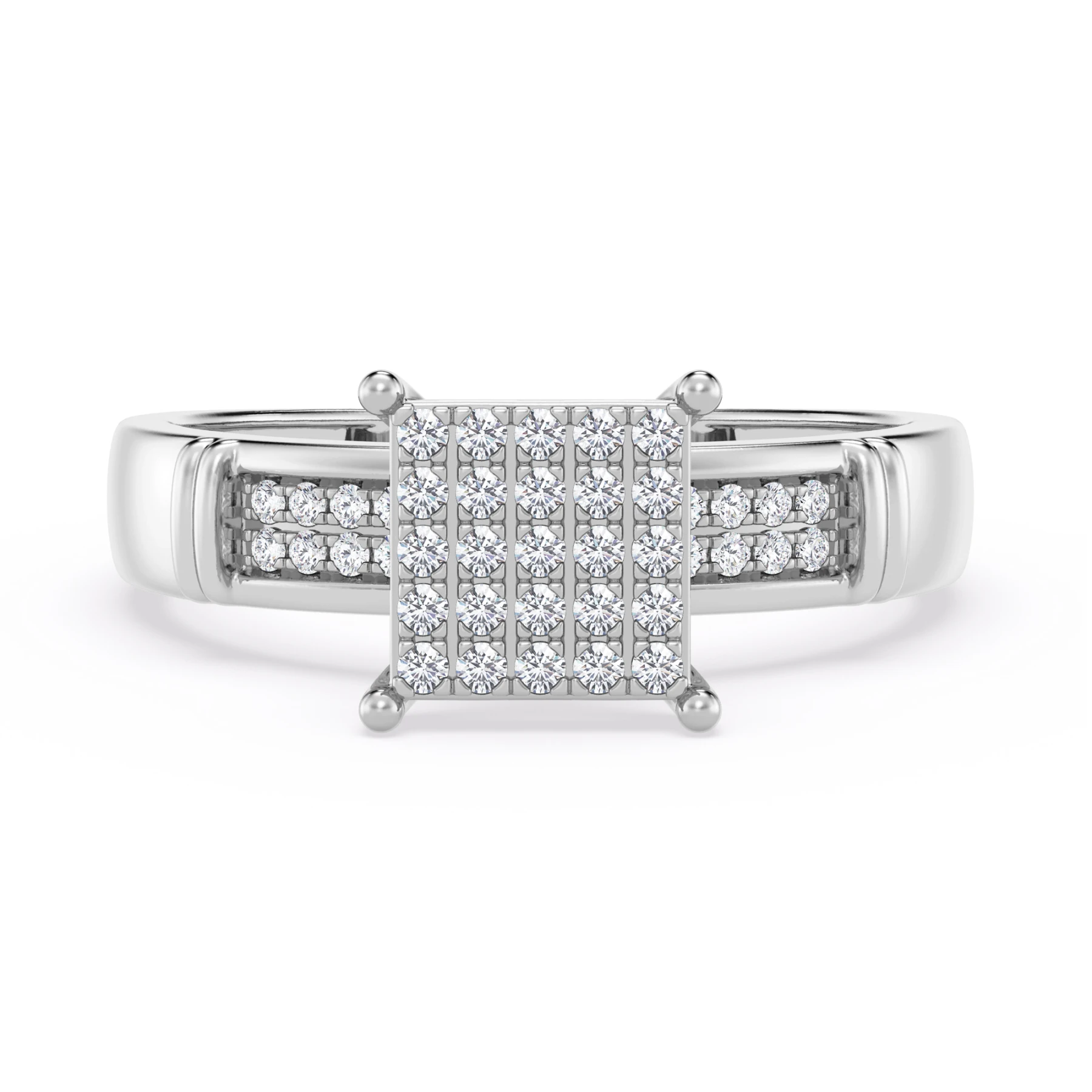 Omella 1/10 ct tw. Princess Cluster Engagement Ring