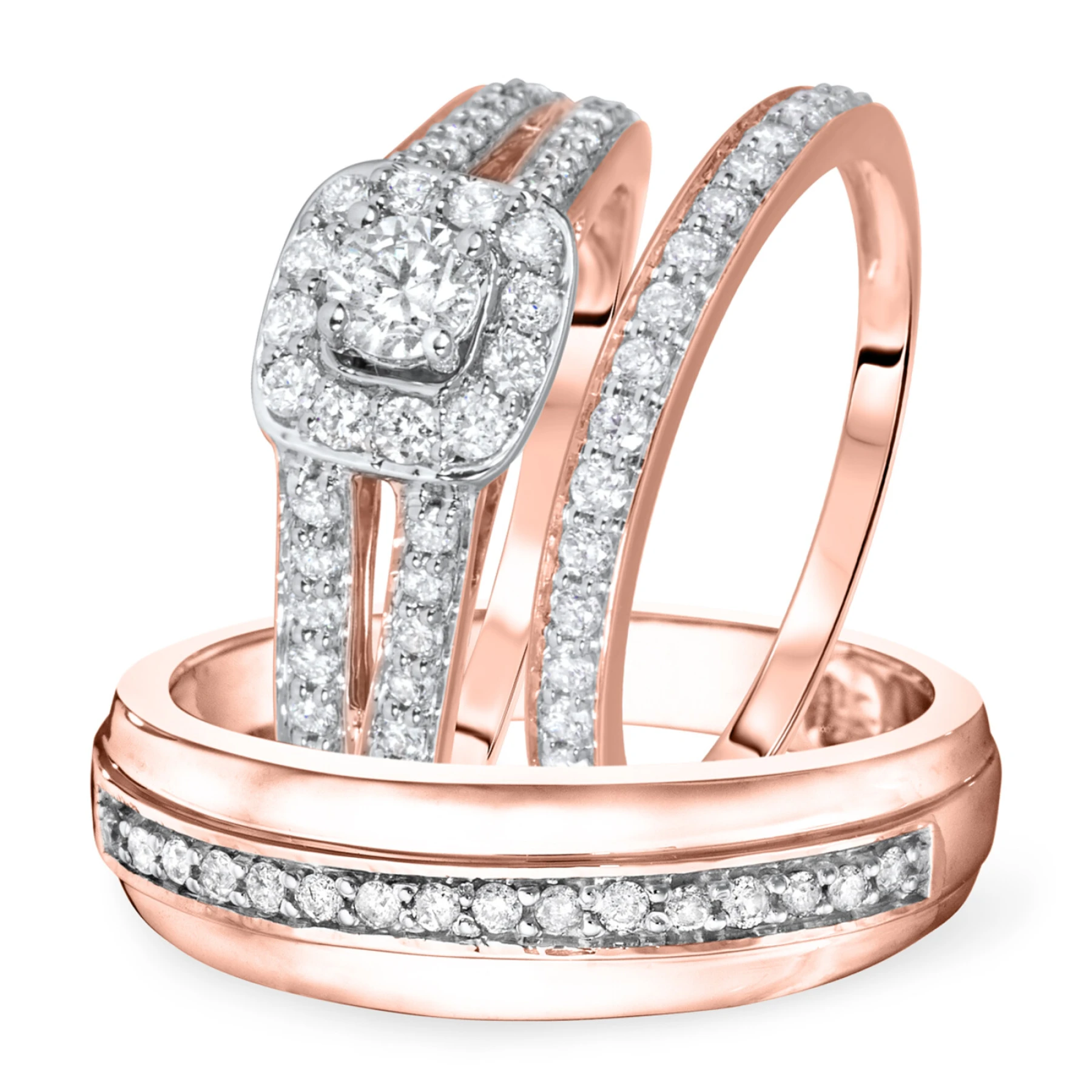 Demi 1 1/5 ct tw. Diamond Round Solitaire Trio Set - view 1